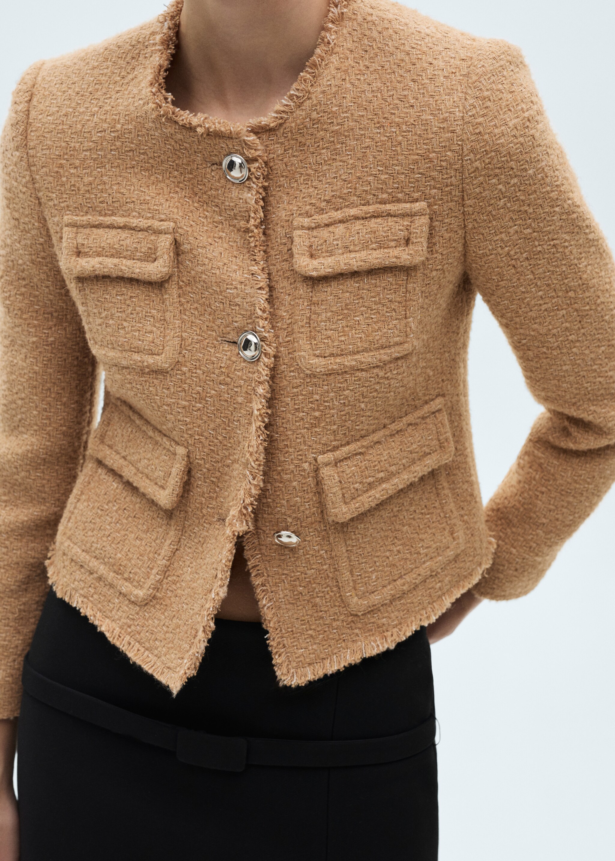 Chaqueta tweed bolsillos - Detalle del artículo 6