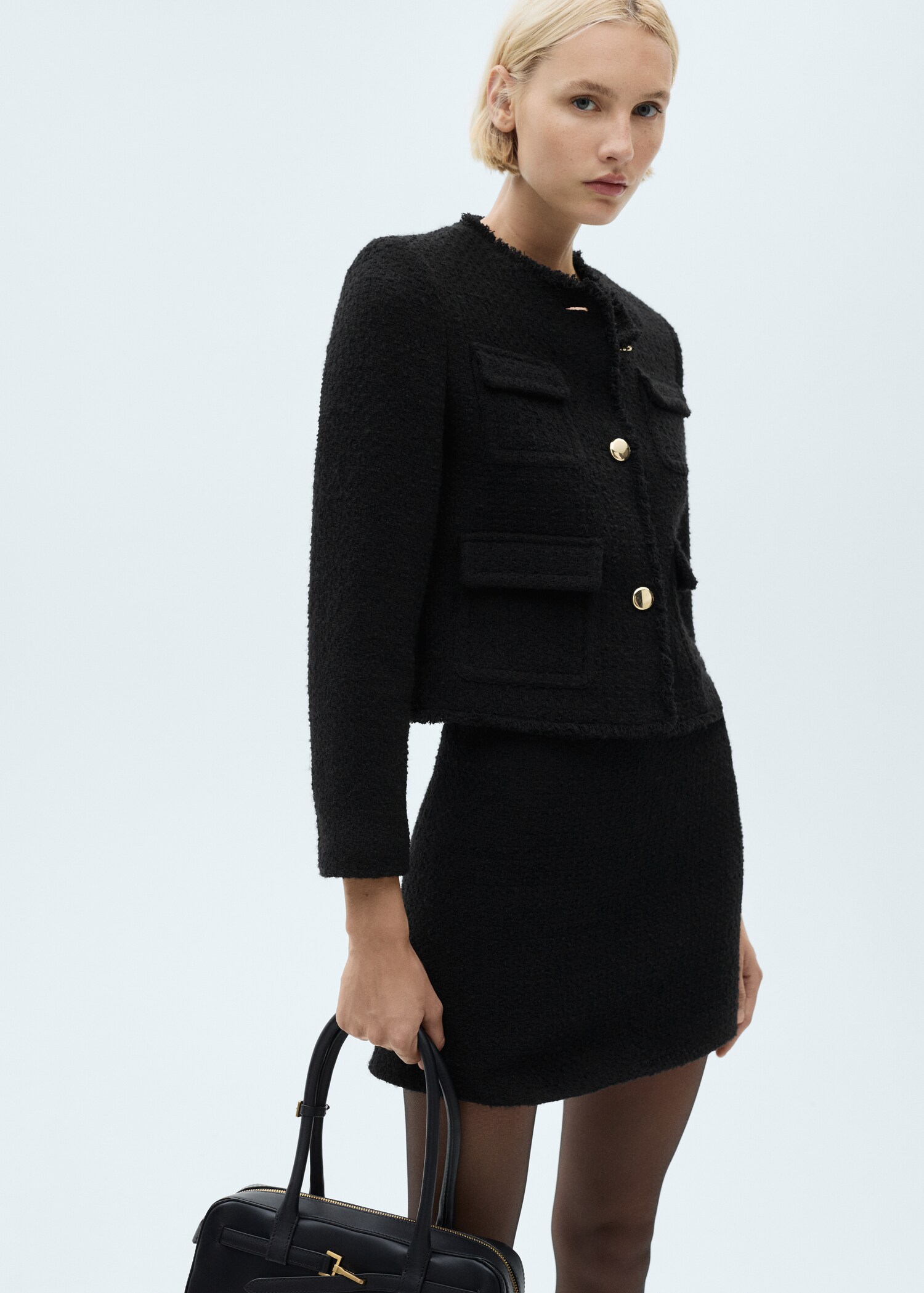 Veste en tweed à poches - Plan moyen