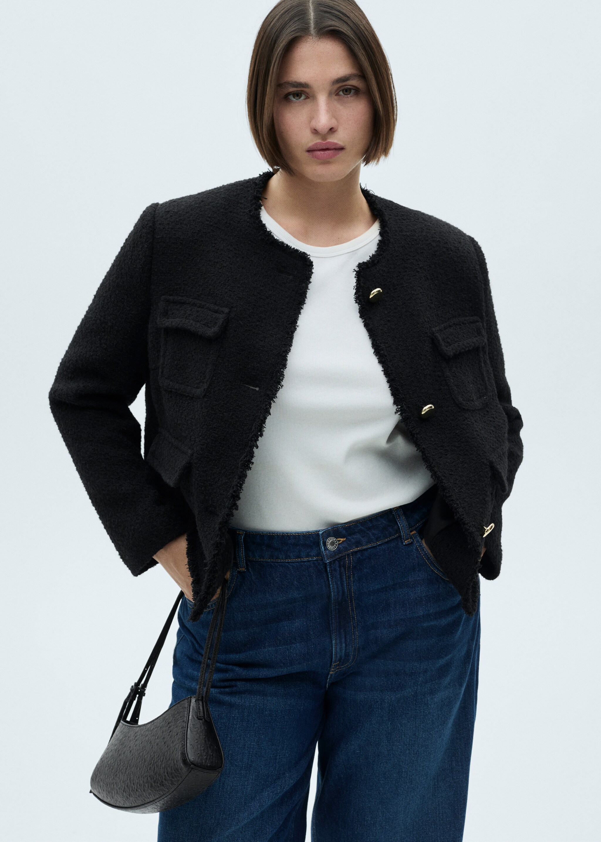 Chaqueta tweed bolsillos - Detalle del artículo 5