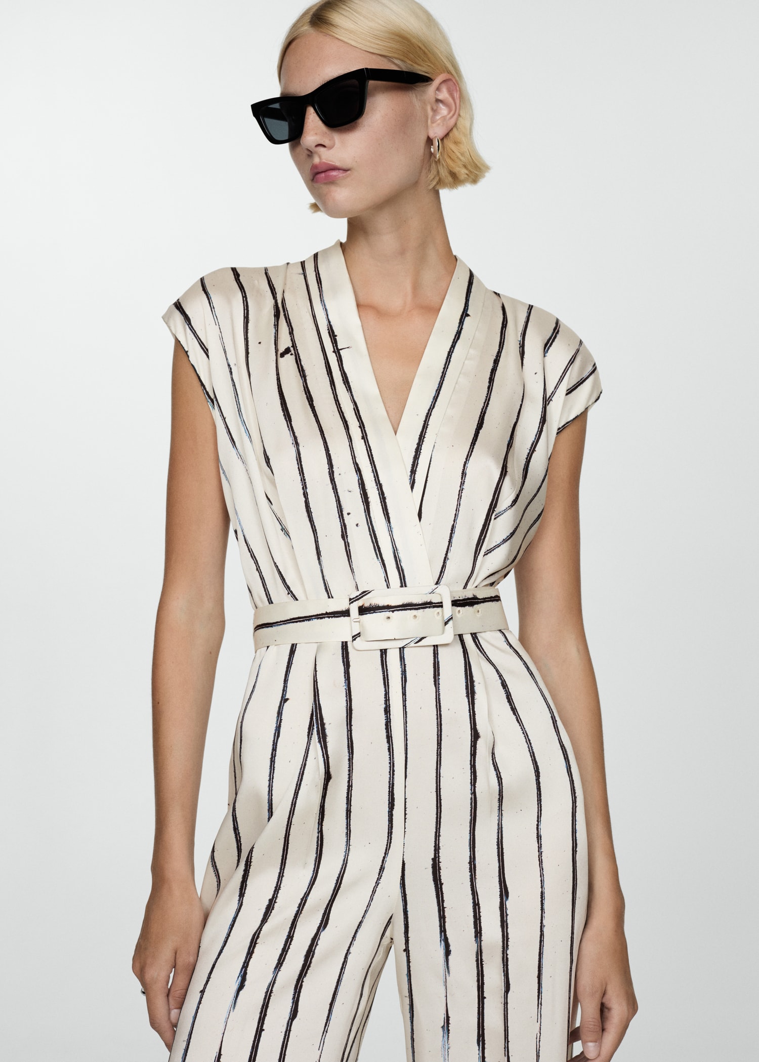 Striped satin jumpsuit - Medium plane