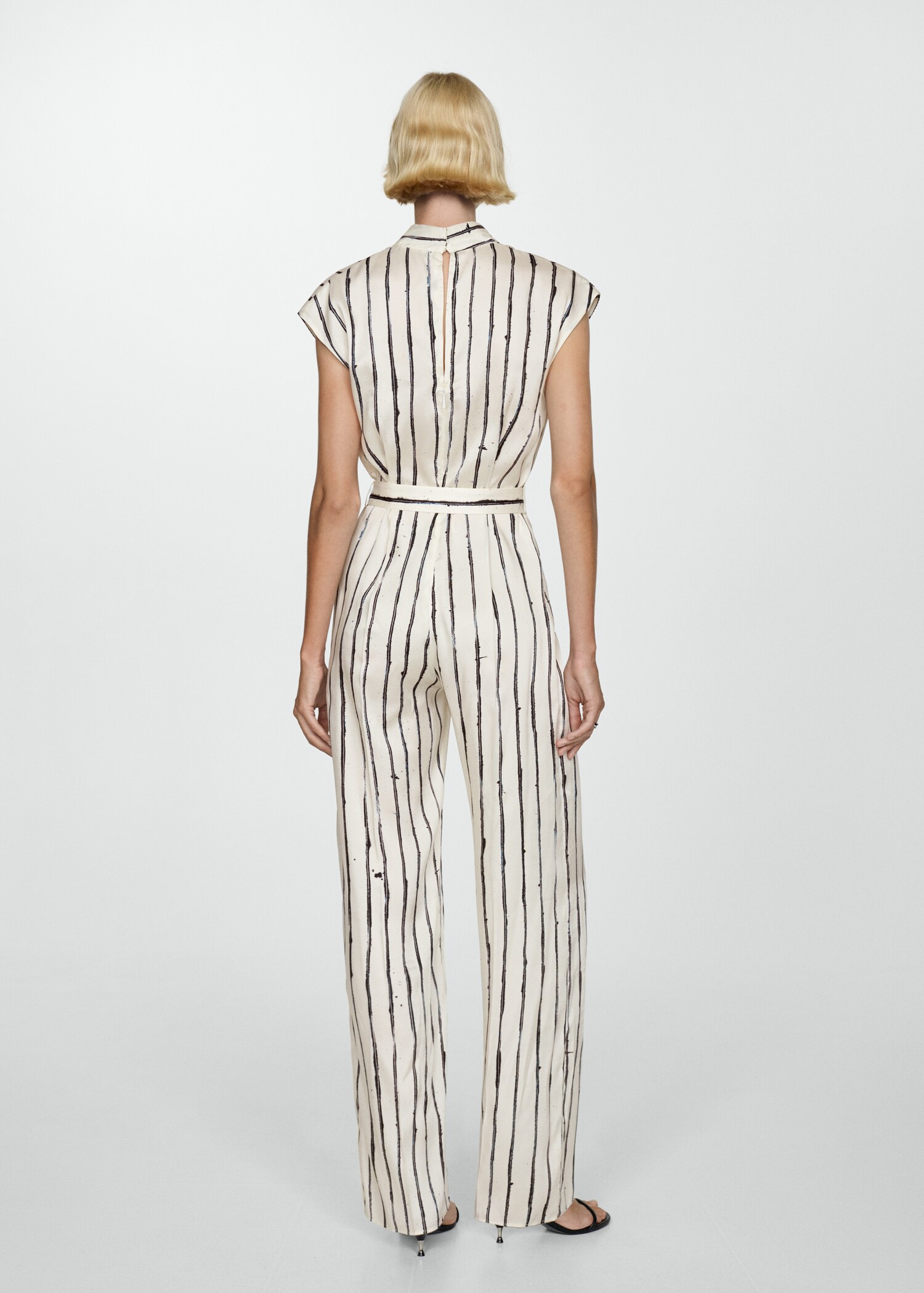 Striped satin jumpsuit - Reverse of the article