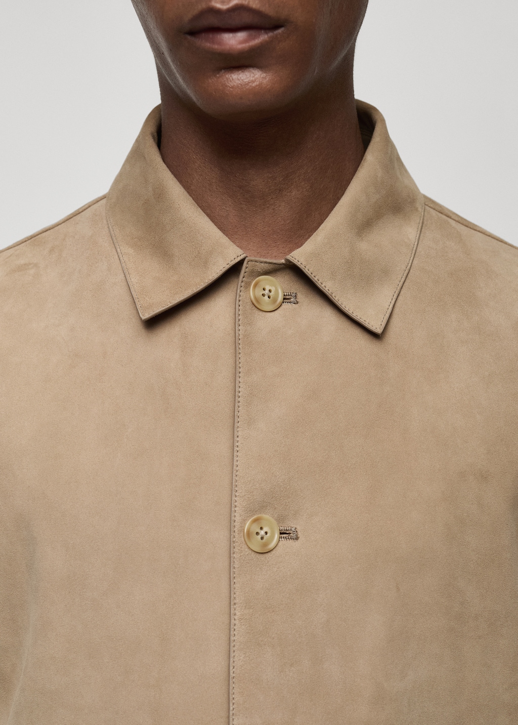 Blouson 100 cuir daim poches Homme MANGO Guyane francaise