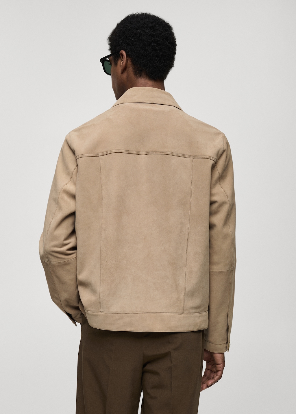 Blouson 100 cuir daim poches Homme MANGO France metropolitaine