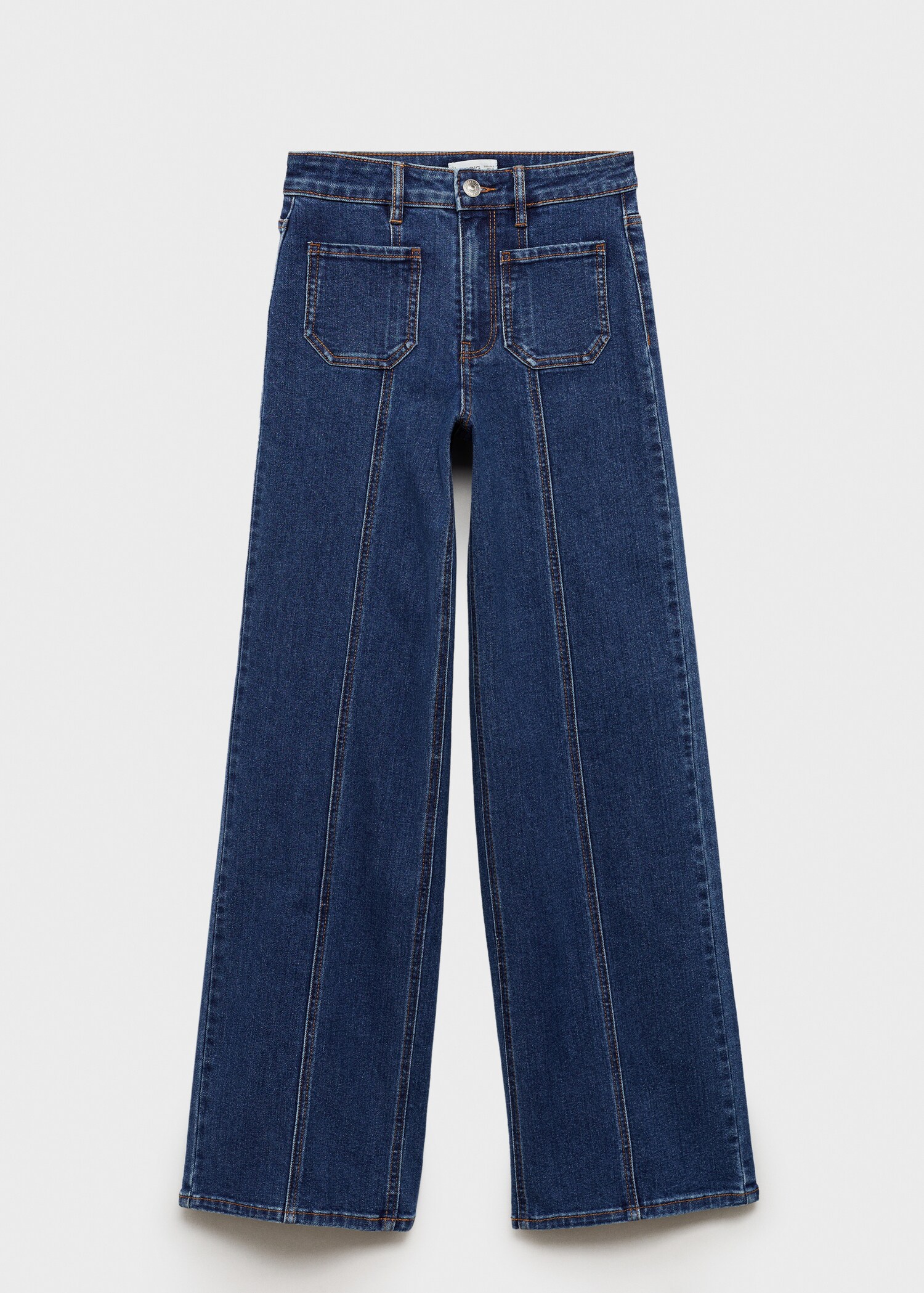 Wideleg jeans with decorative seams - Article without model