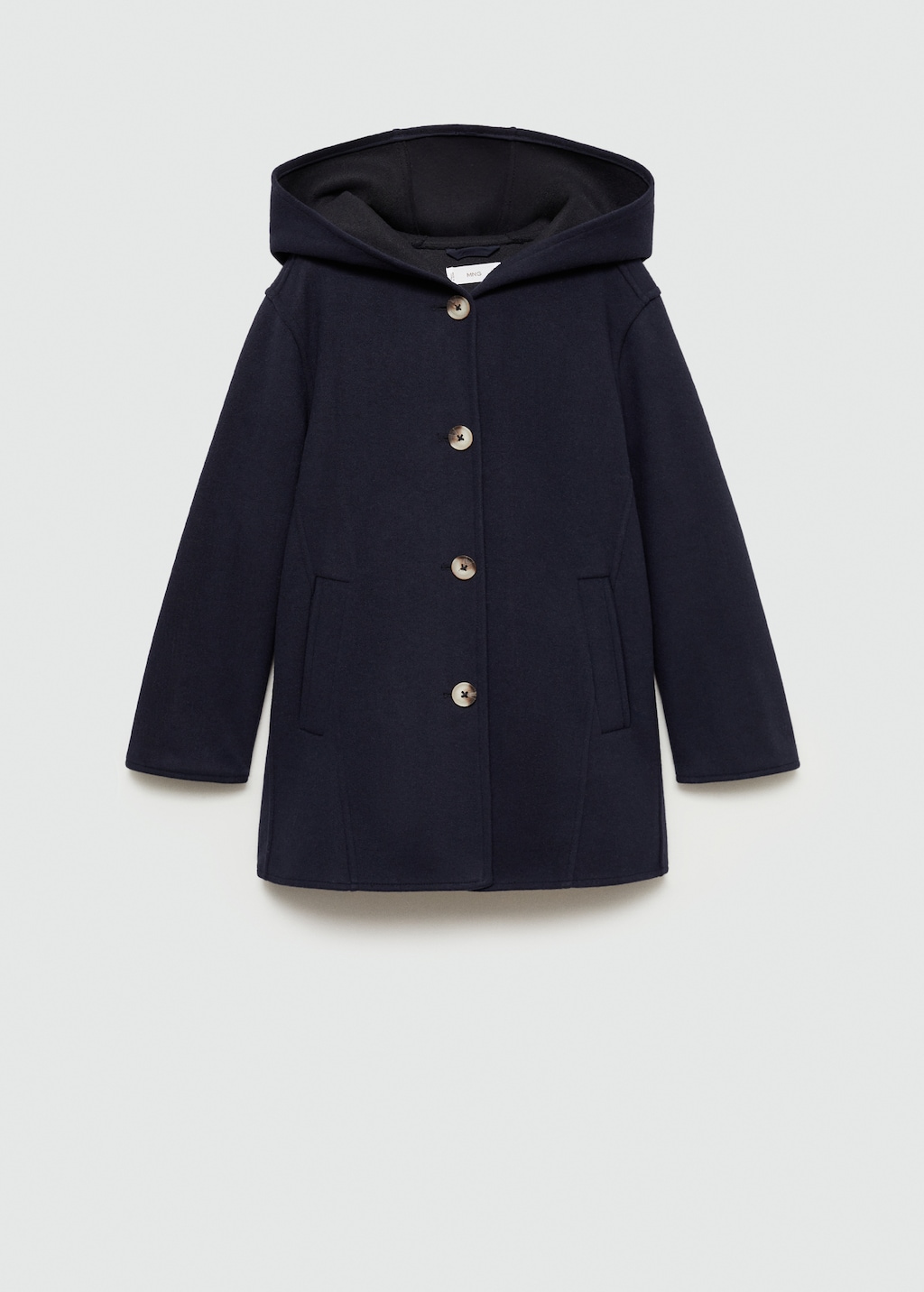 Hooded button coat Kids MANGO United Kingdom