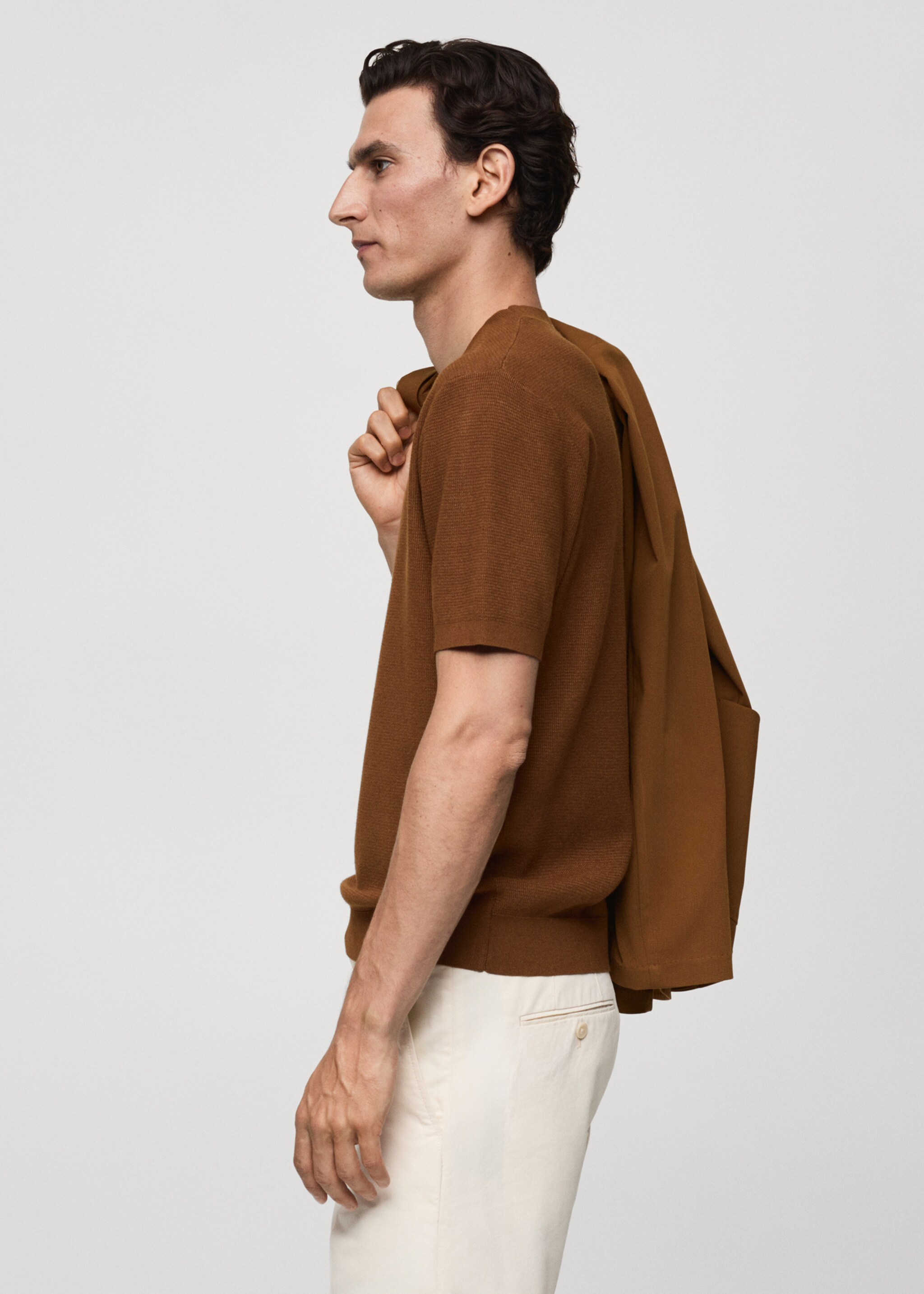 Structured knitted t-shirt - Details of the article 2