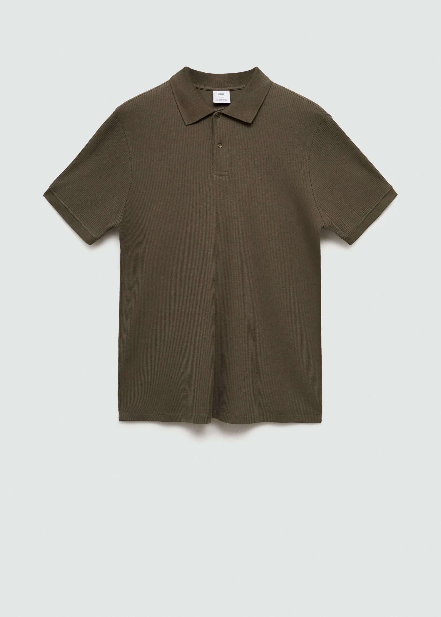 Ribbed cotton knitted polo shirt - Article without model
