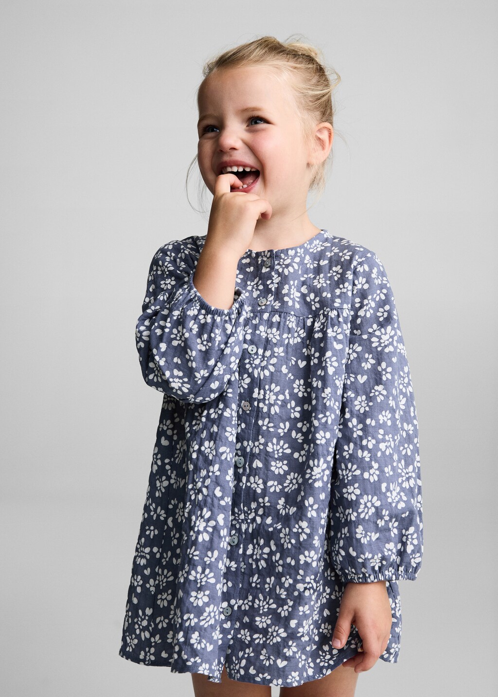 Mango blue floral dress hot sale