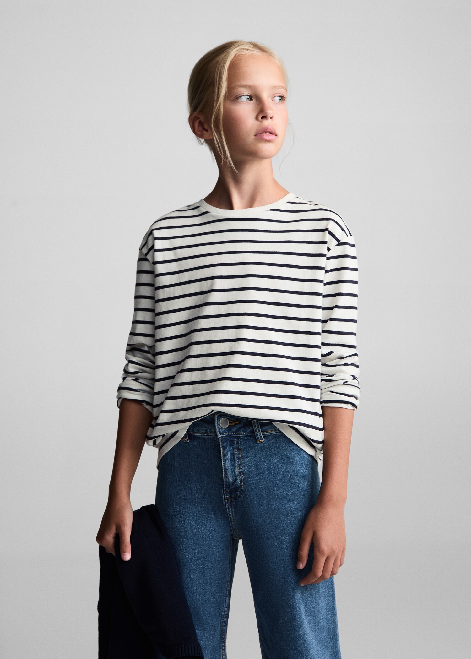 T-shirt coton à rayures - Plan moyen