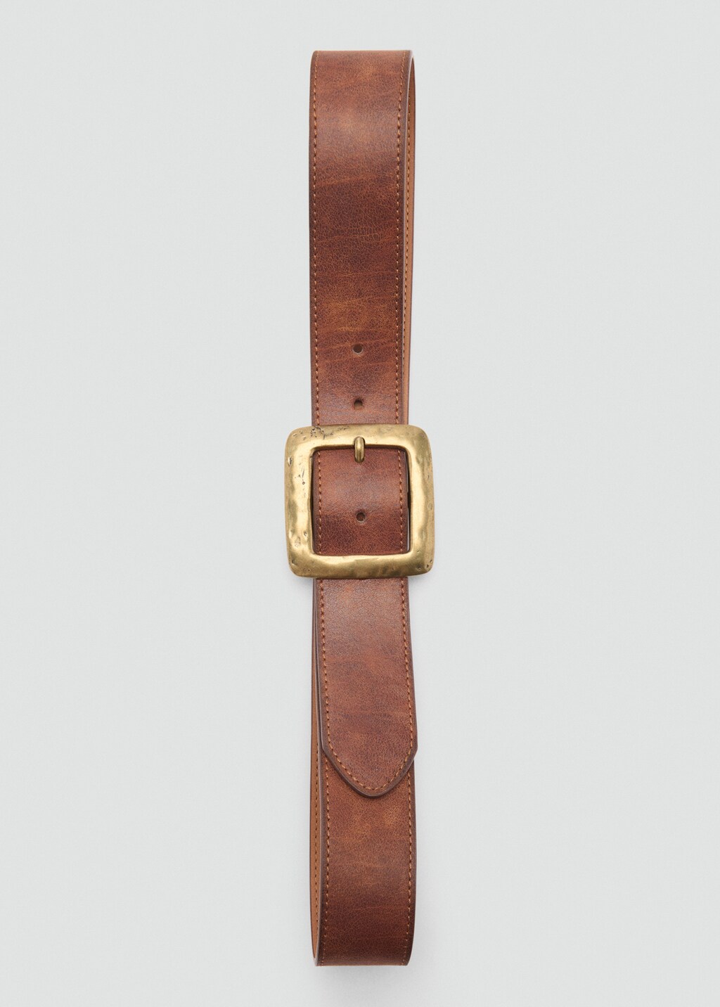 Textured square buckle belt - Women | MANGO Japan