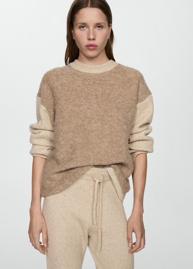 Kombinált kötött pulóver