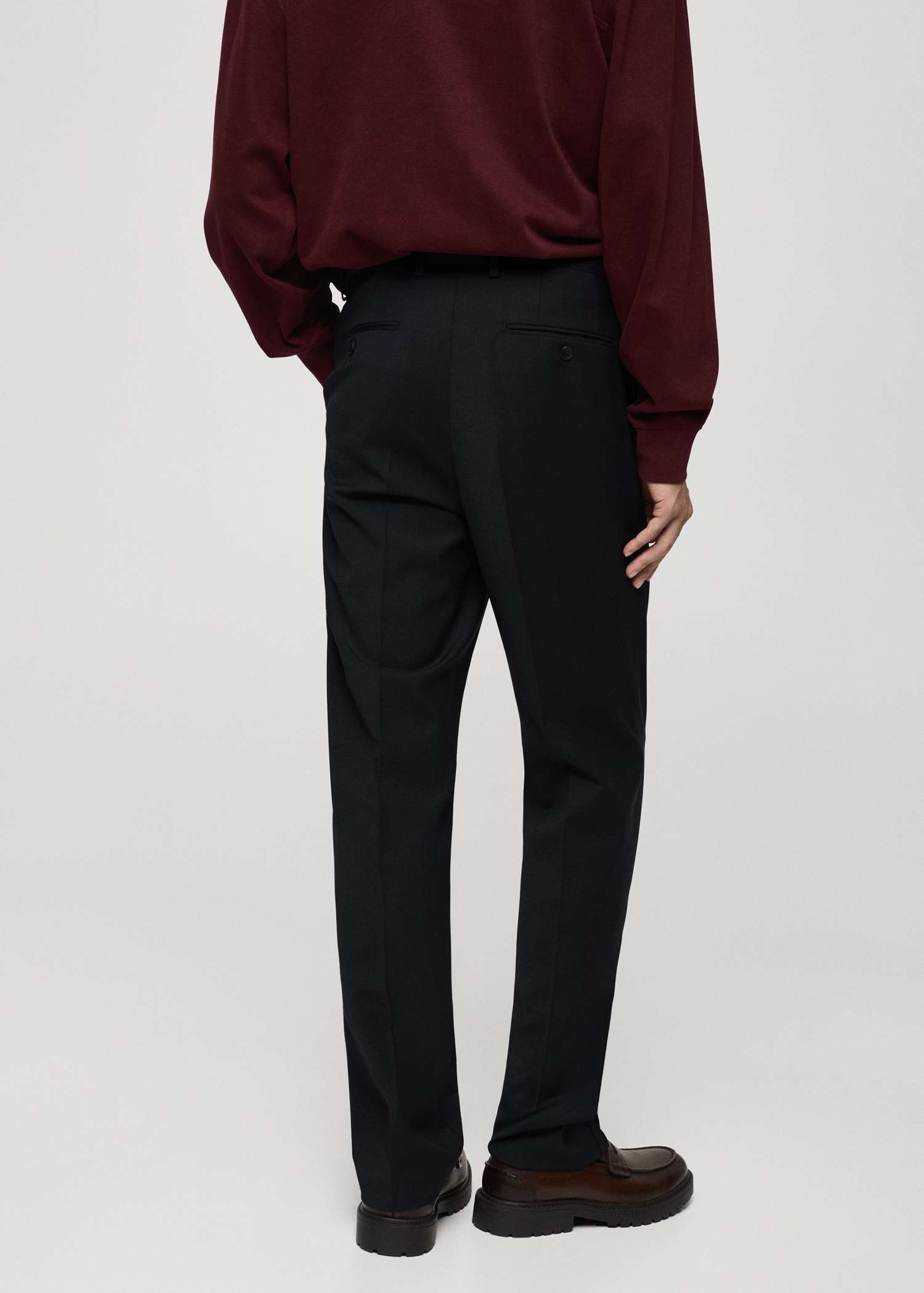 Regular-fit wool-blend suit trousers - Reverse of the article