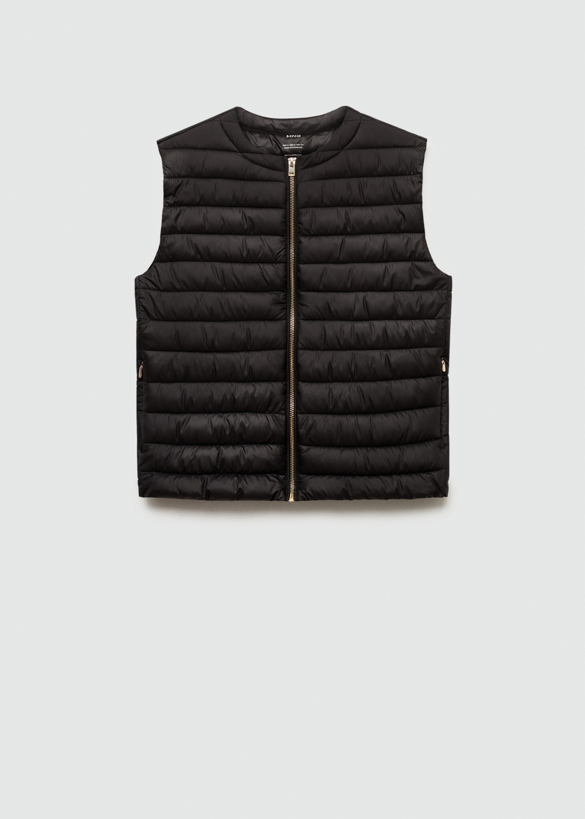 Quilted gilet - Article without model, Black. Ref: 77075634-00.