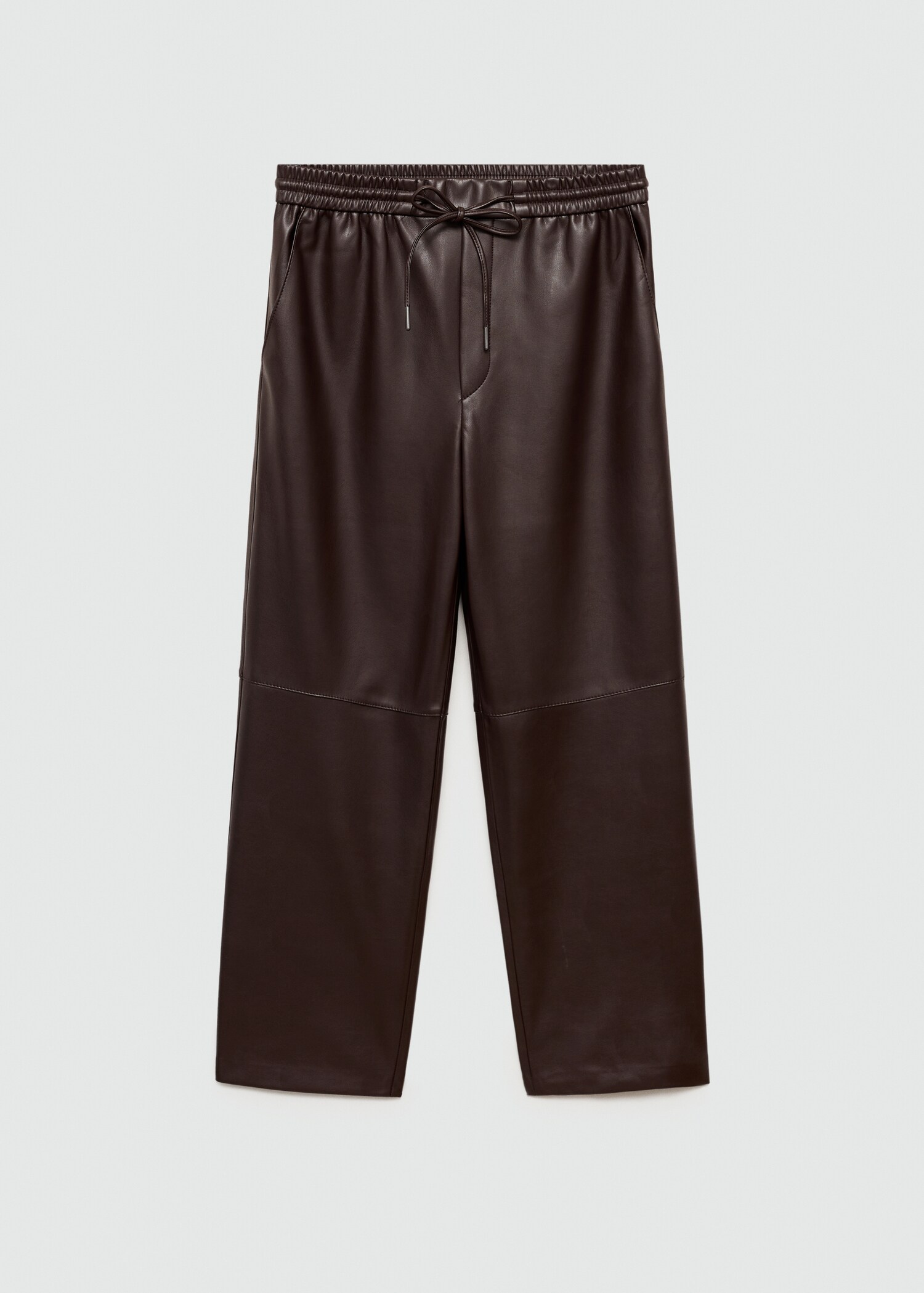 Leather-effect elastic waist trousers - Article without model