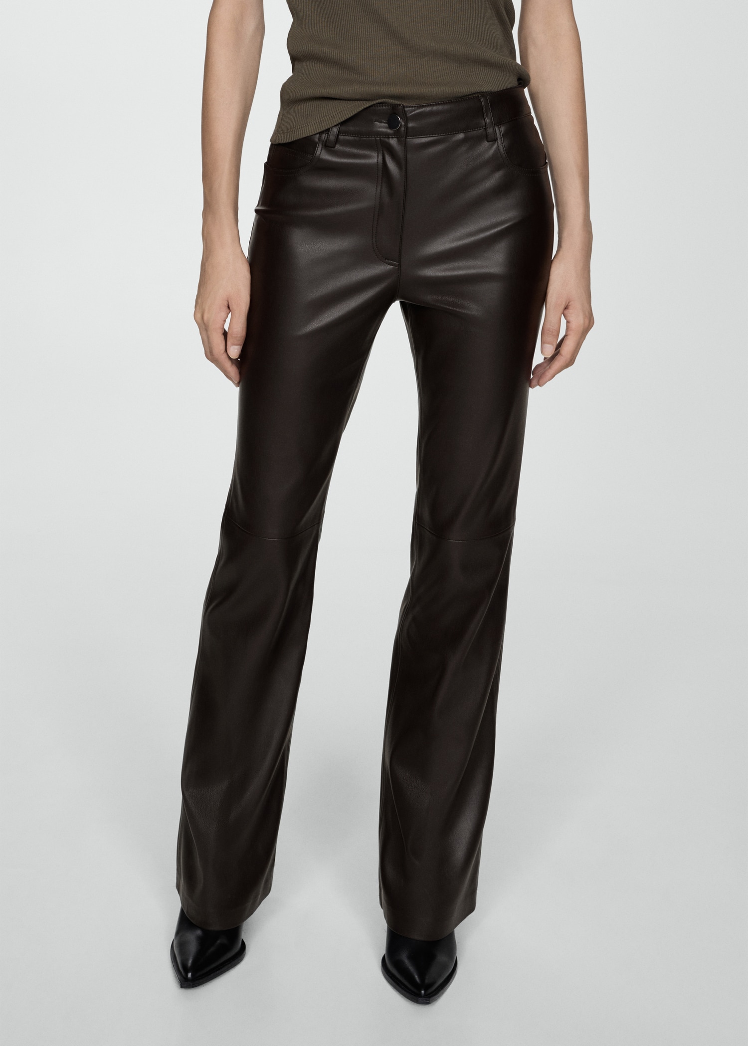 Leather-effect skinny trousers - Main Image