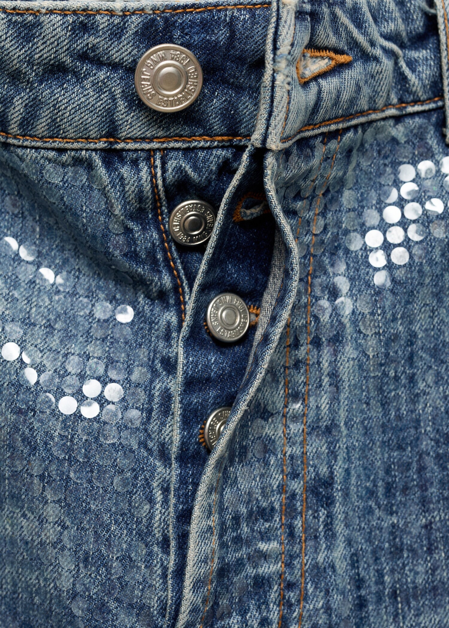 Jeans with sequins under slits - Details of the article 8