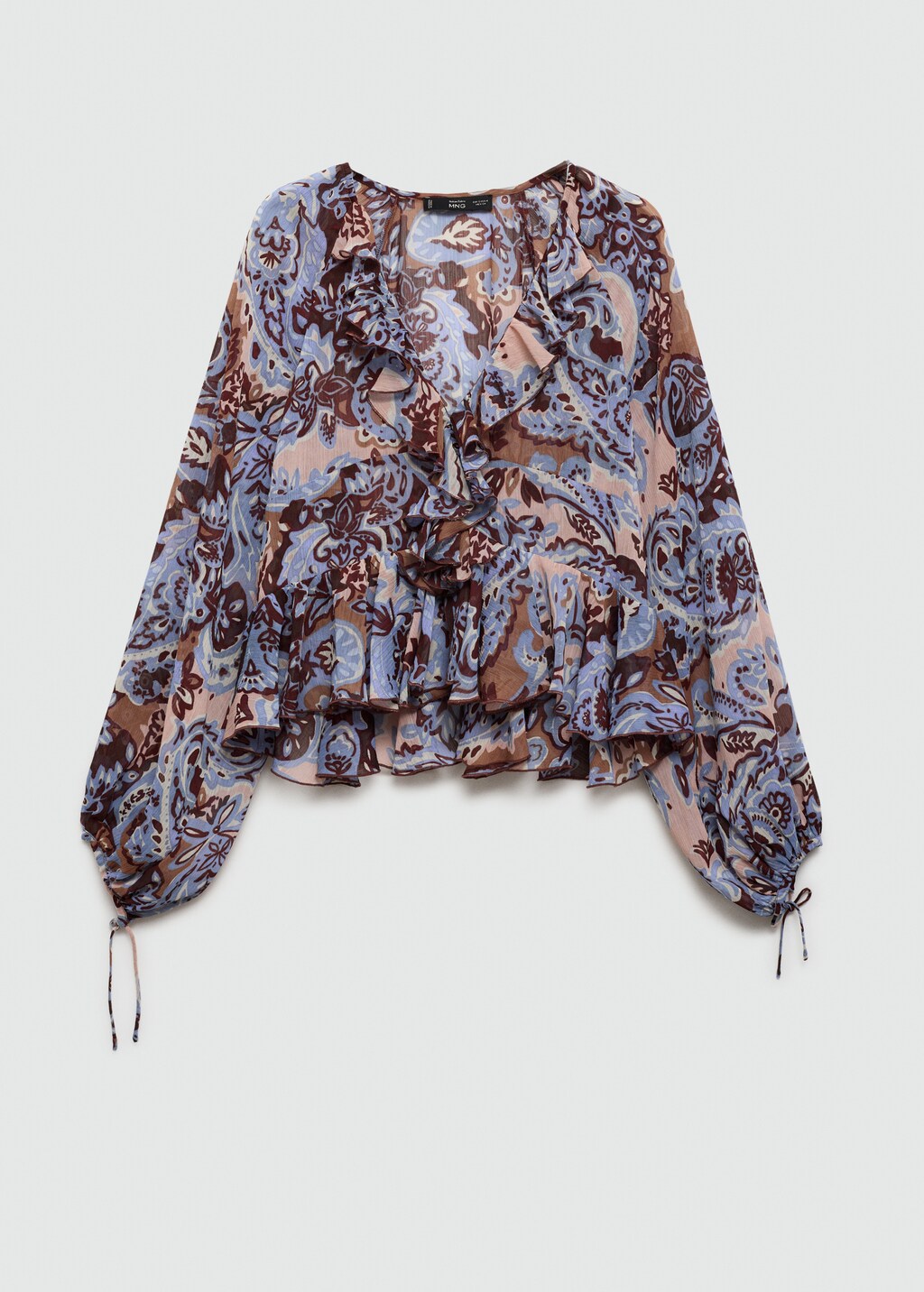 Mango Paisley blouse with ruffles thumbnail