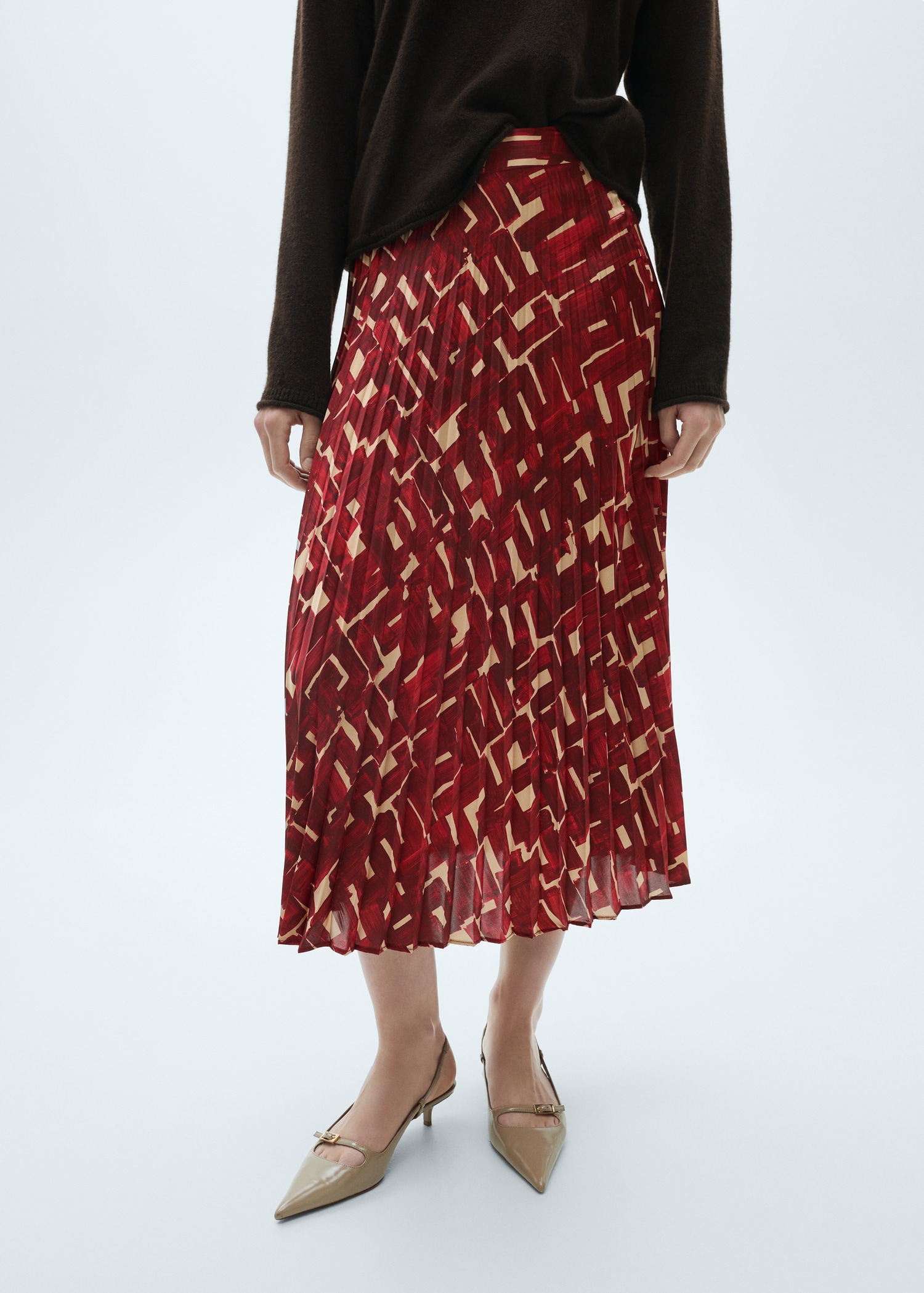 Printed pleated skirt - Medium plane