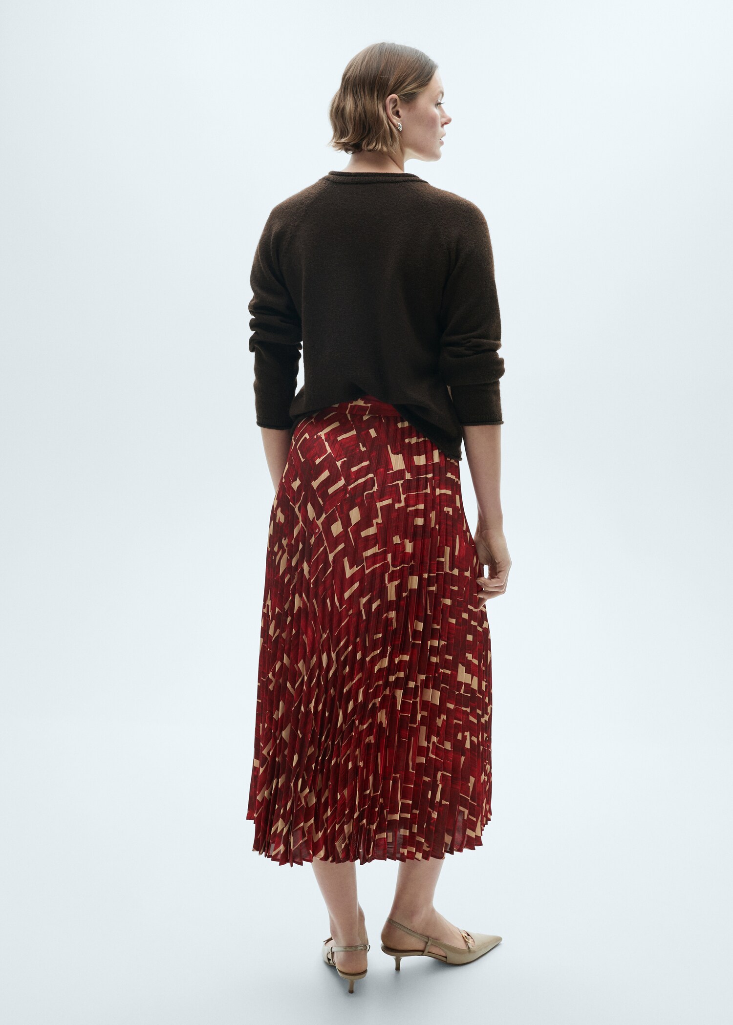Printed pleated skirt - Reverse of the article