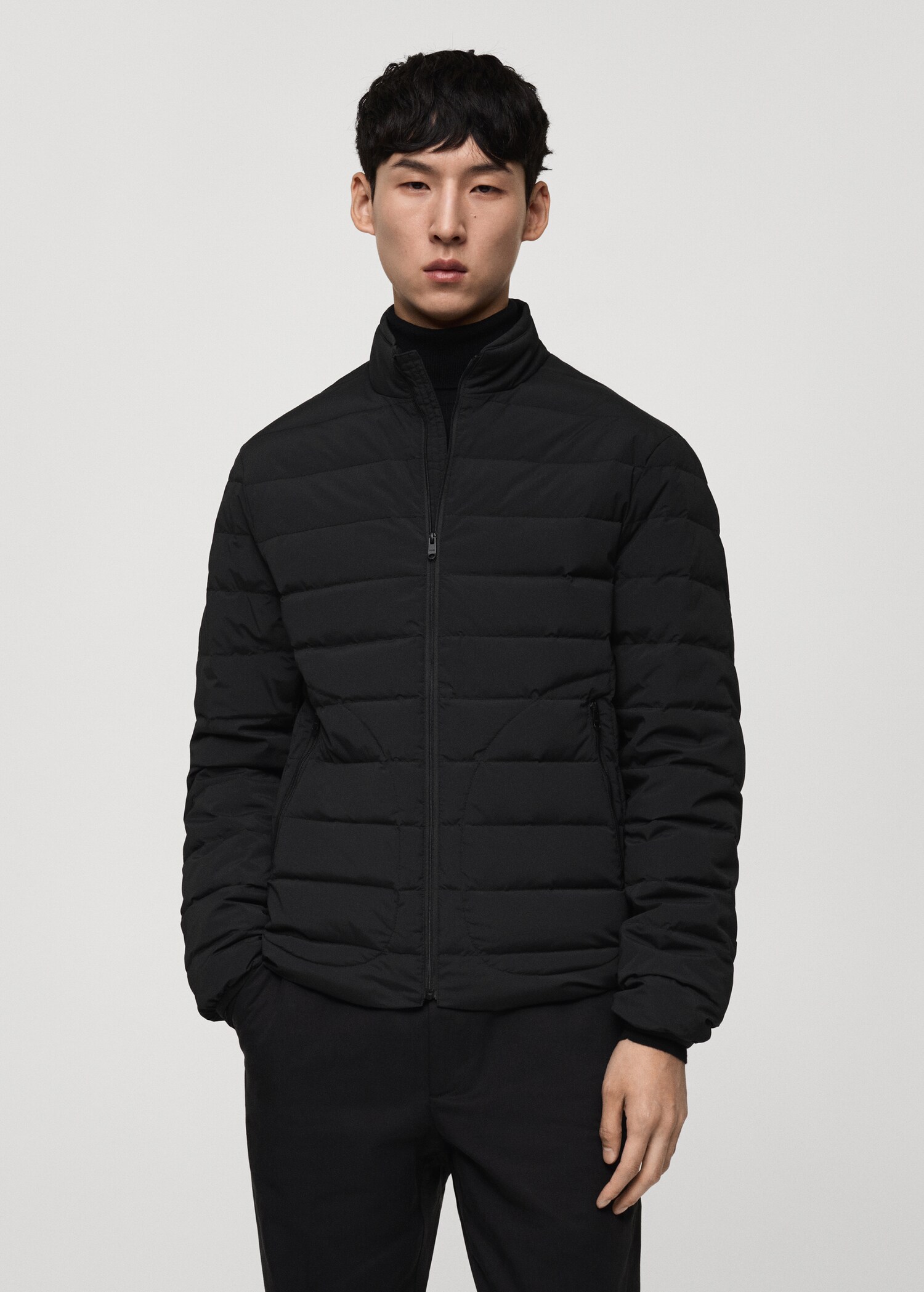 Chaqueta acolchada relleno plumas - Plano medio