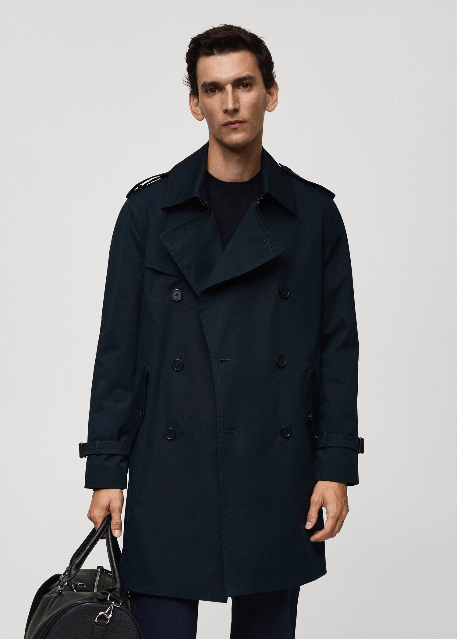 Water-repellent belted trench coat - Medium plane