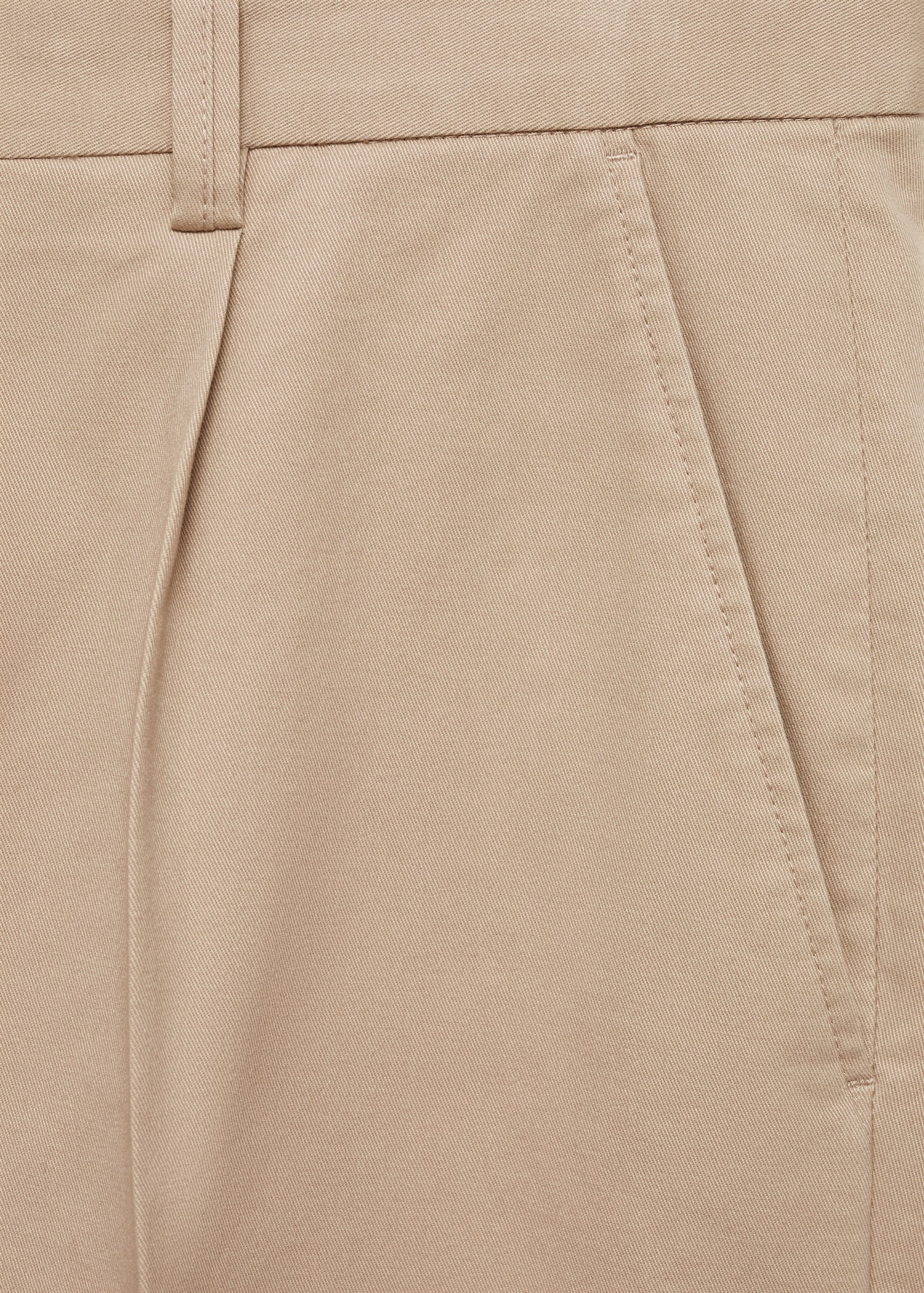 Regular fit pleated cotton trousers - Details of the article 0