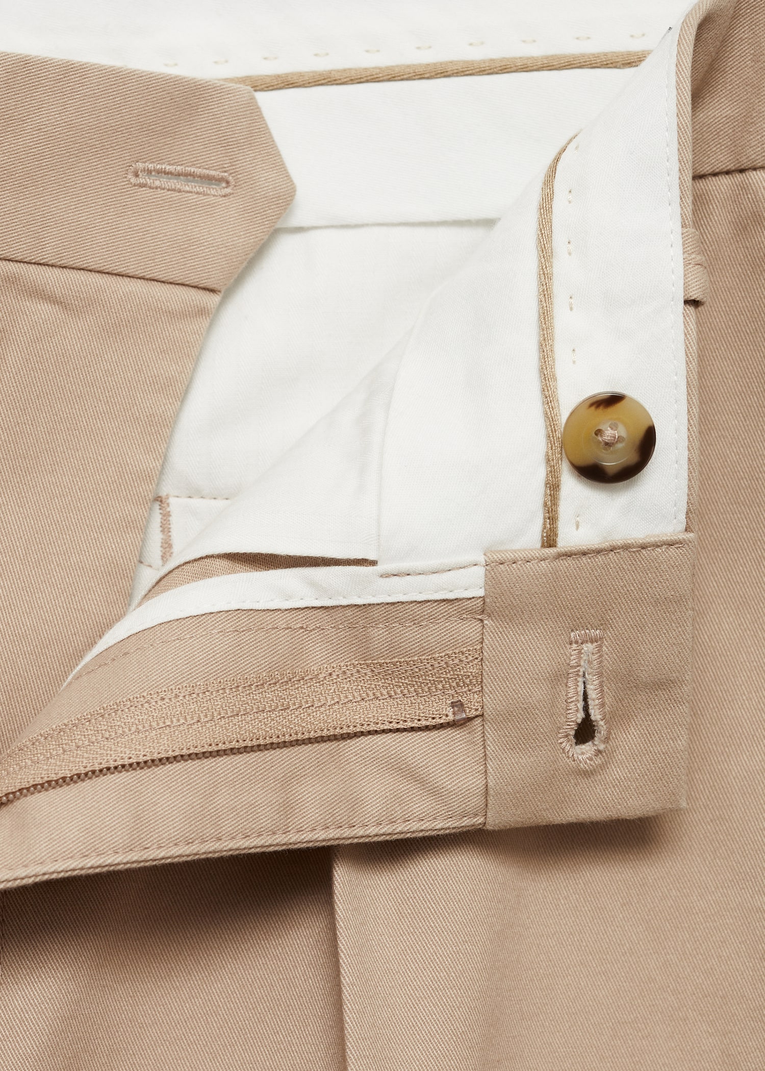 Regular fit pleated cotton trousers - Details of the article 8