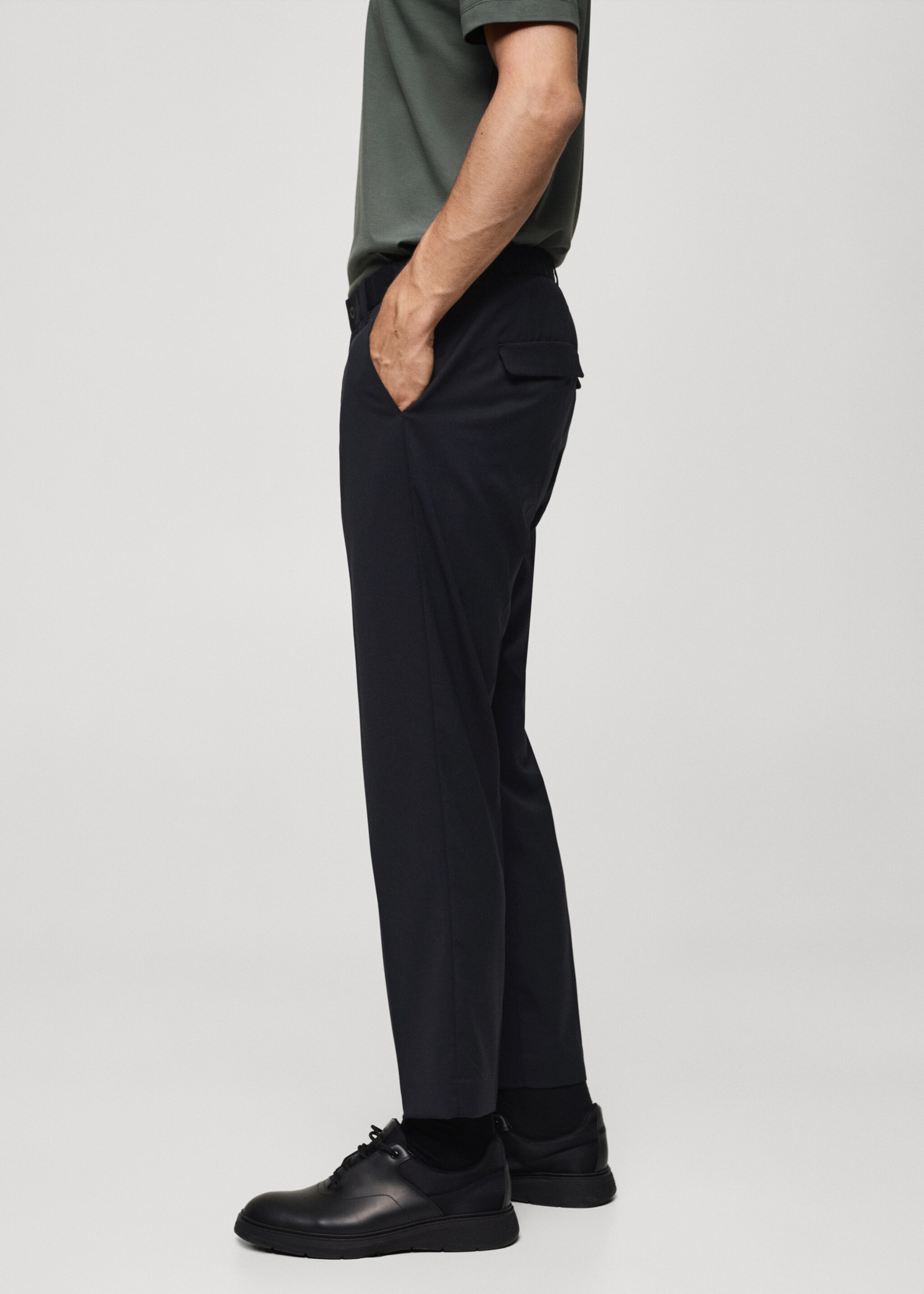 Coolmax® stretch fabric slim-fit trousers - Details of the article 2