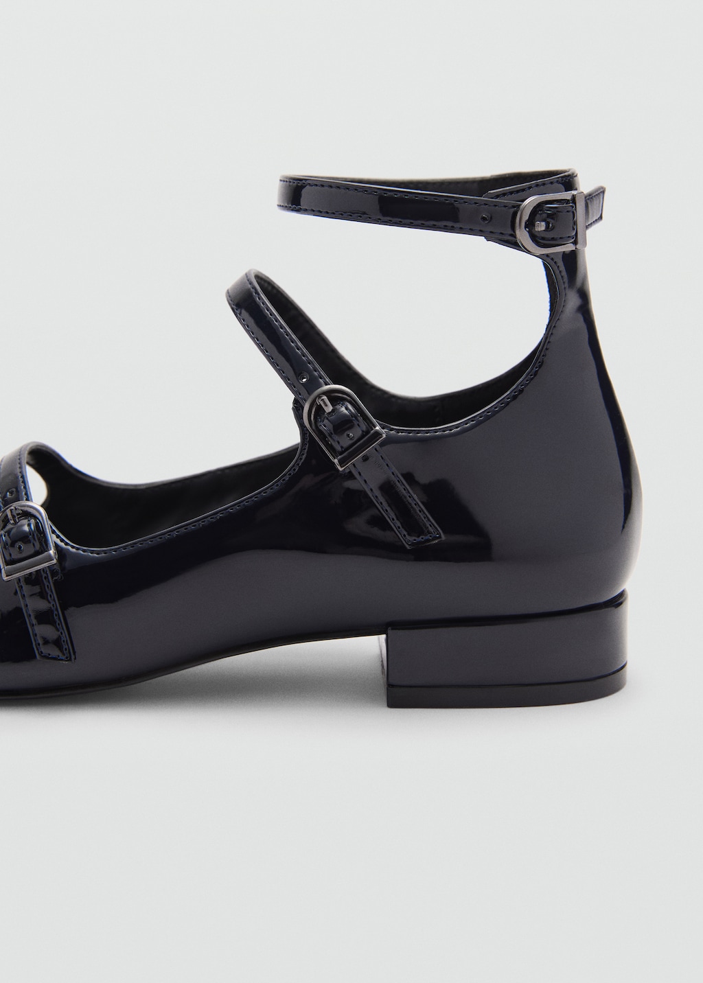 MANGO TEEN Patent leather shoes with buckle prussian blue 5 Teenage girl