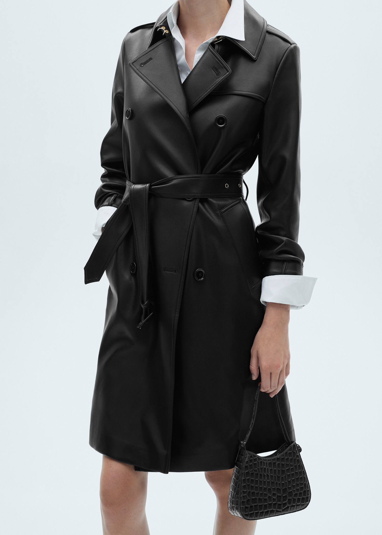 Trench simili-cuir - Plan moyen