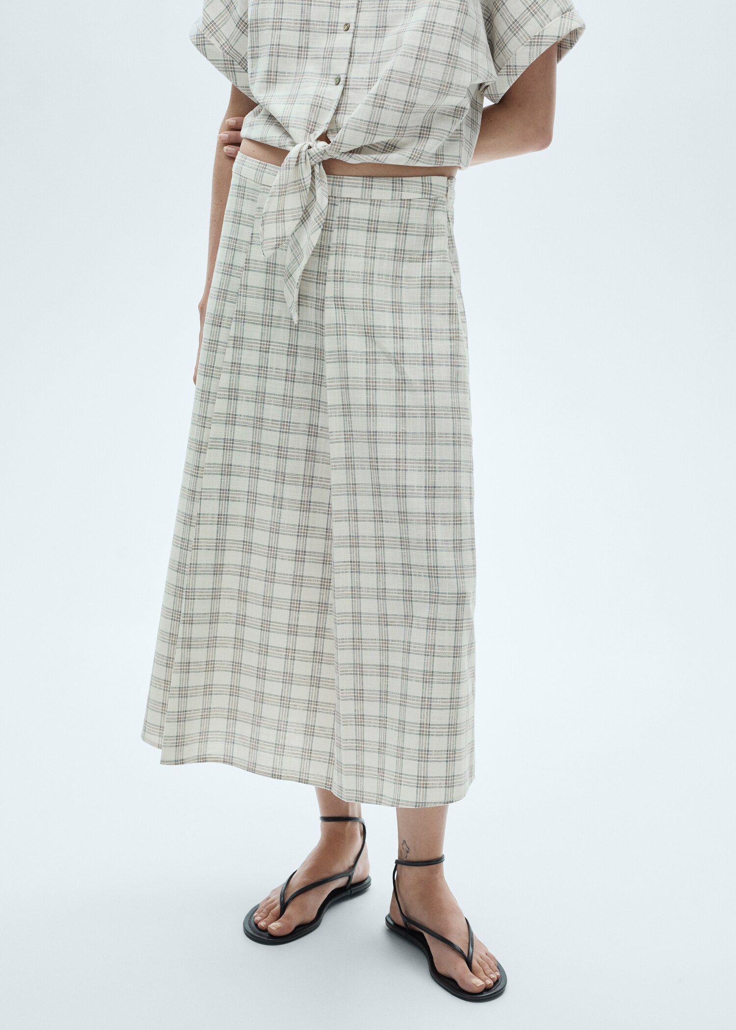 Check flared skirt - Medium plane