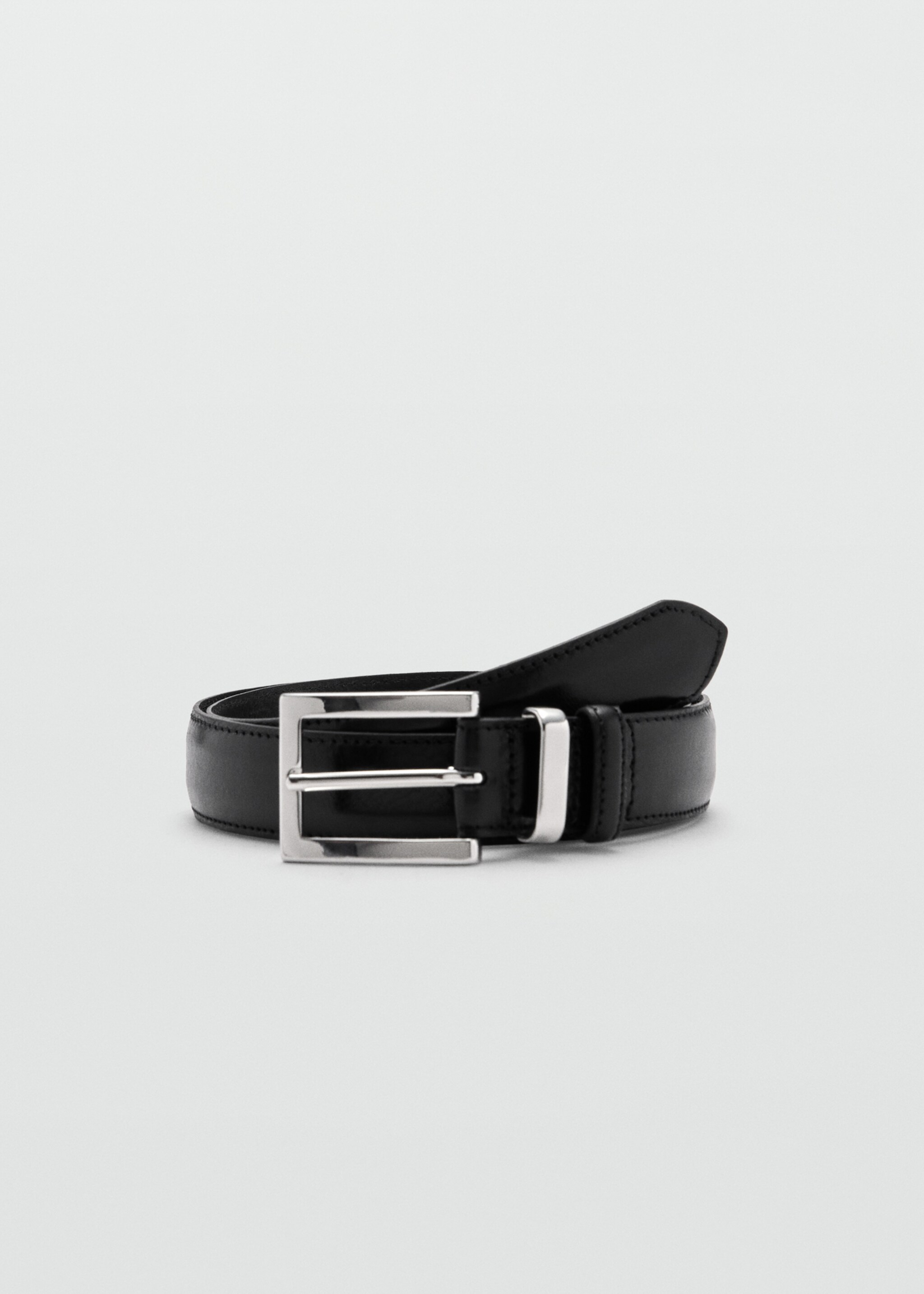 Leather belt with square buckle  - Article without model