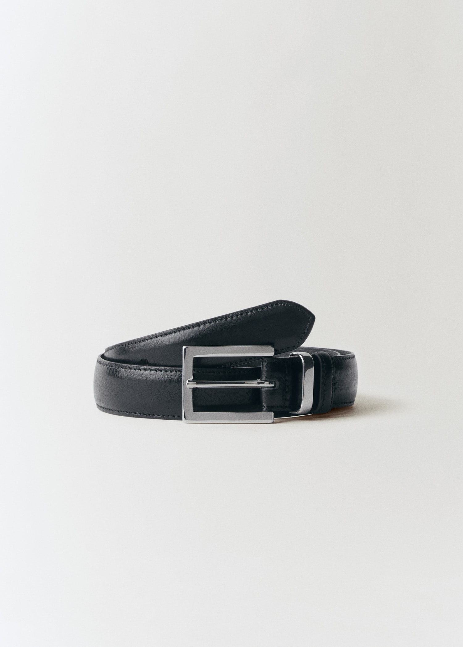 Leather belt with square buckle - Article without model