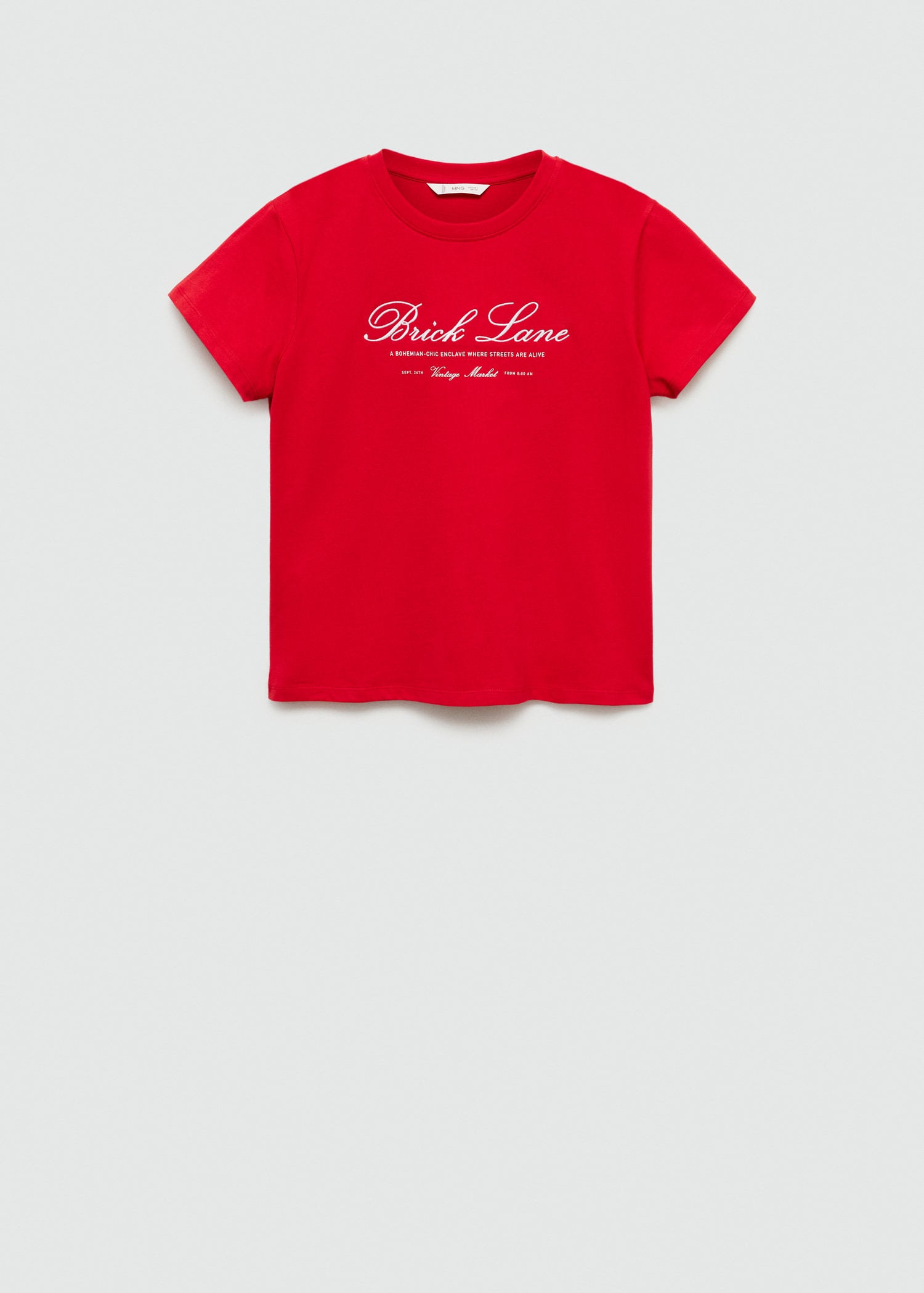Katoenen T-shirt met geborduurd detail - Artikel zonder model