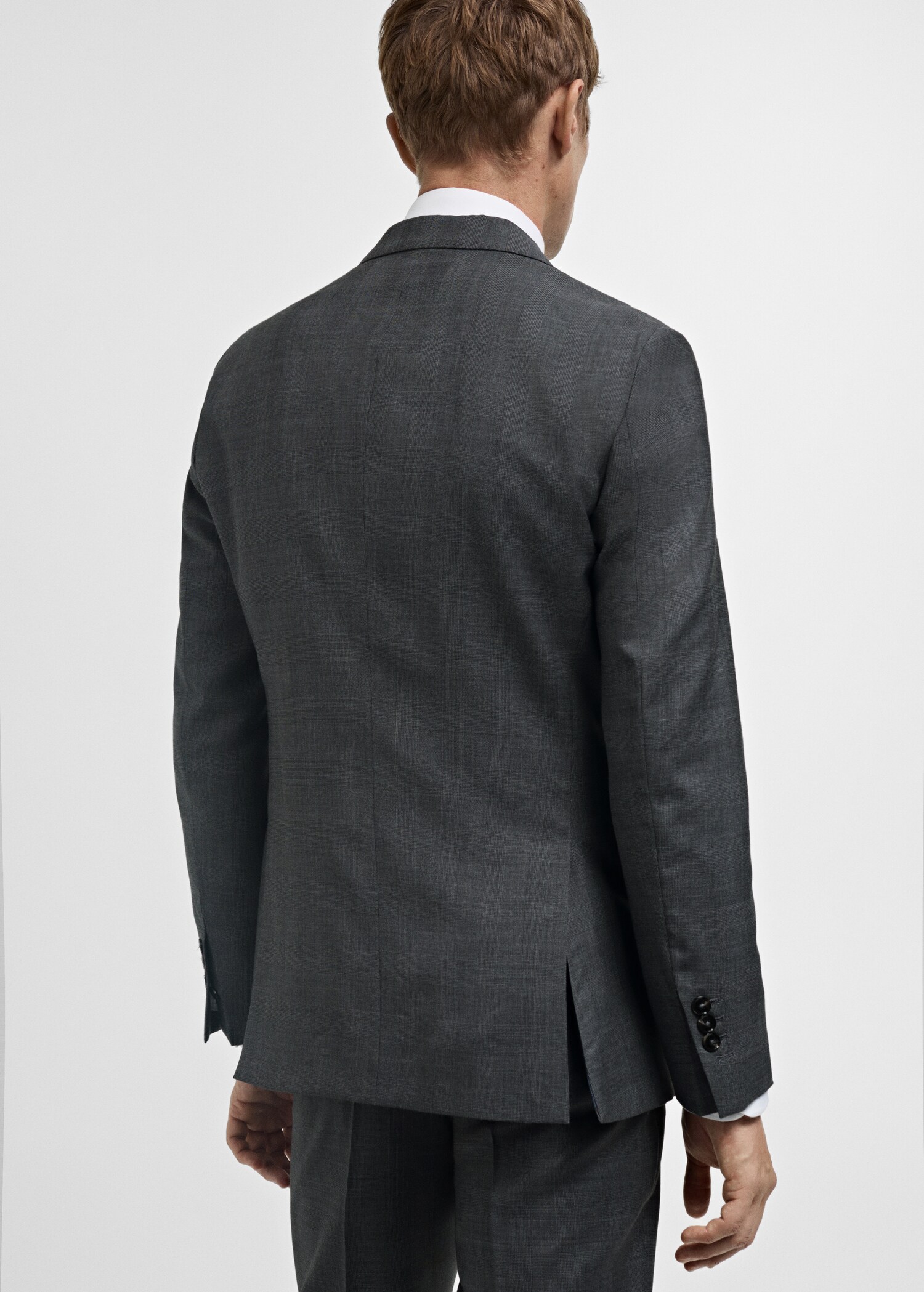 Venecia 100% virgin wool Prince of Wales check suit blazer - Reverse of the article