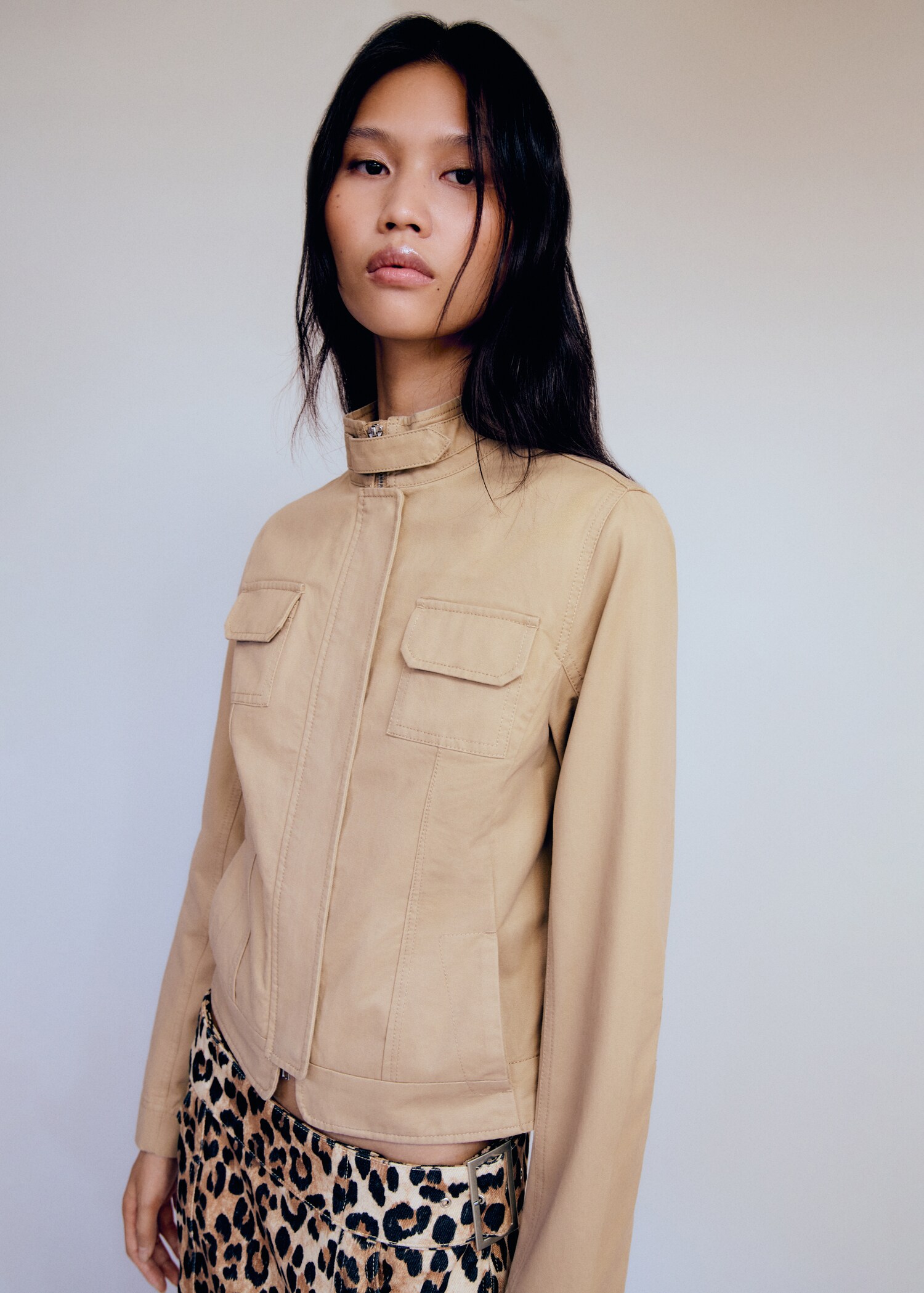 Veste jean poches - Plan moyen