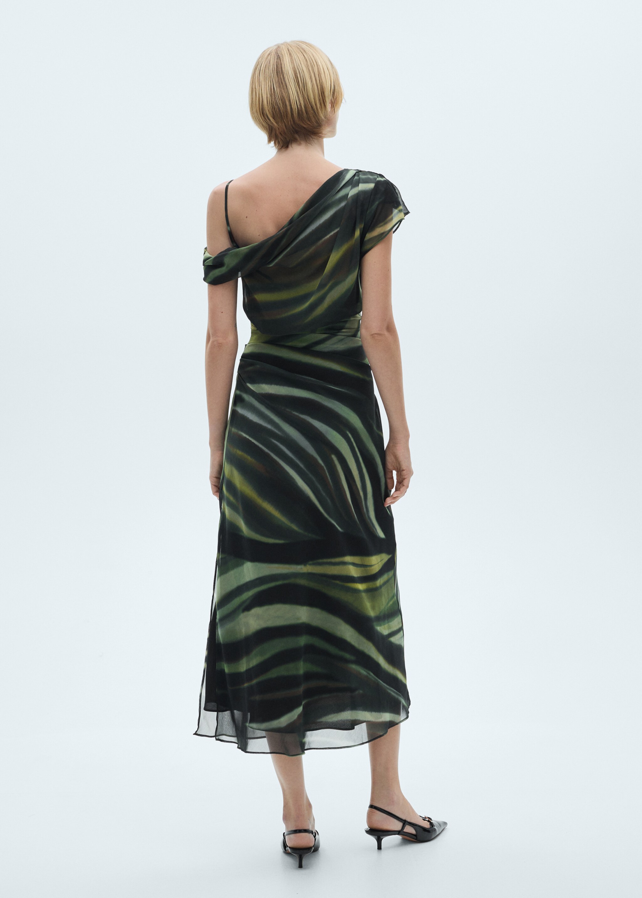 Printed dress with draped detail - Reverse of the article