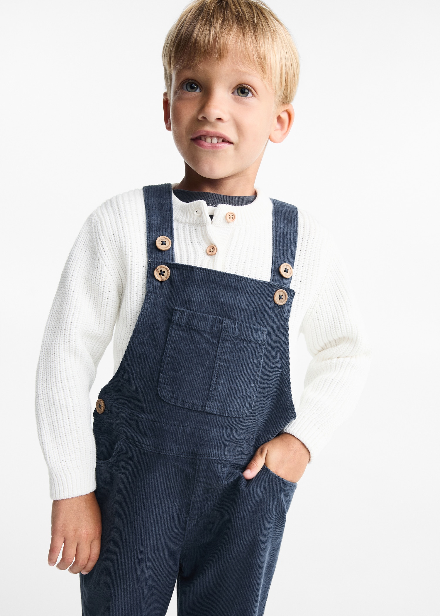 Pocket corduroy dungarees - Medium plane