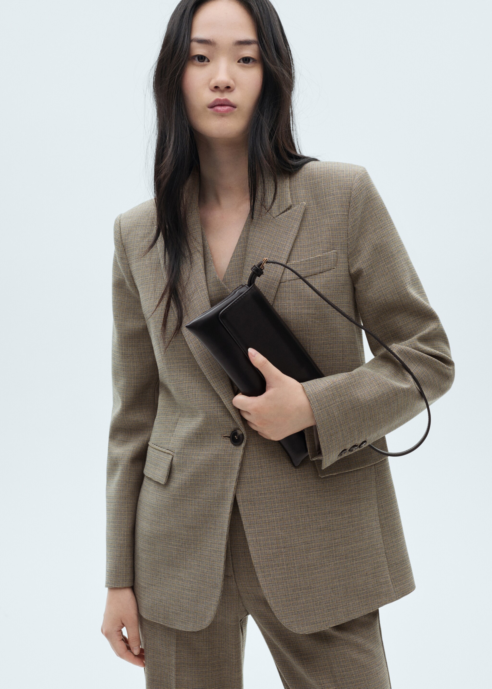 Blazer traje micro pata de gallo - Plano medio
