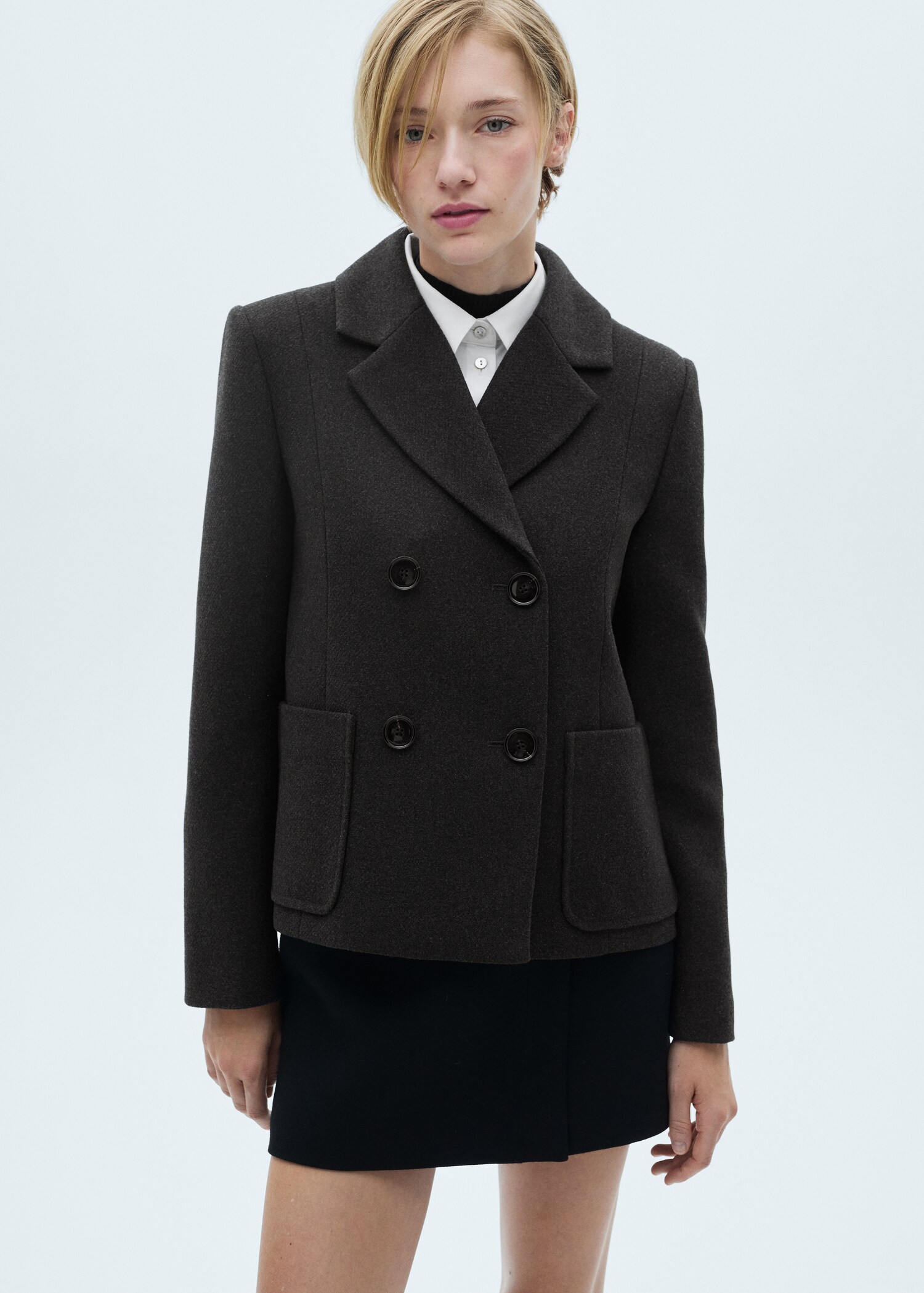 Double-breasted wool jacket - Medium plane