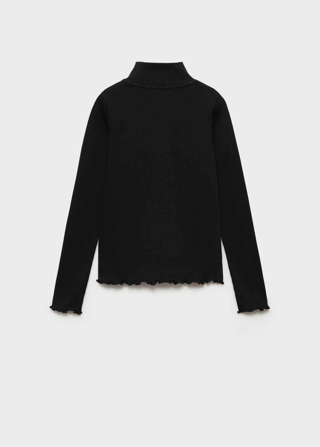 Ribbed high neck long sleeve top deals