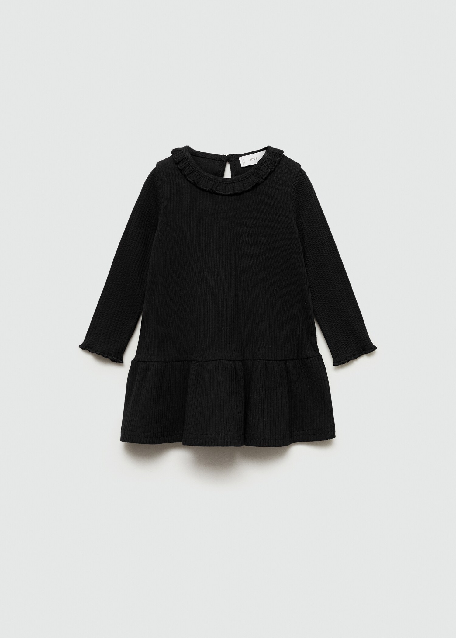 Ruffled ribbed dress - Article without model