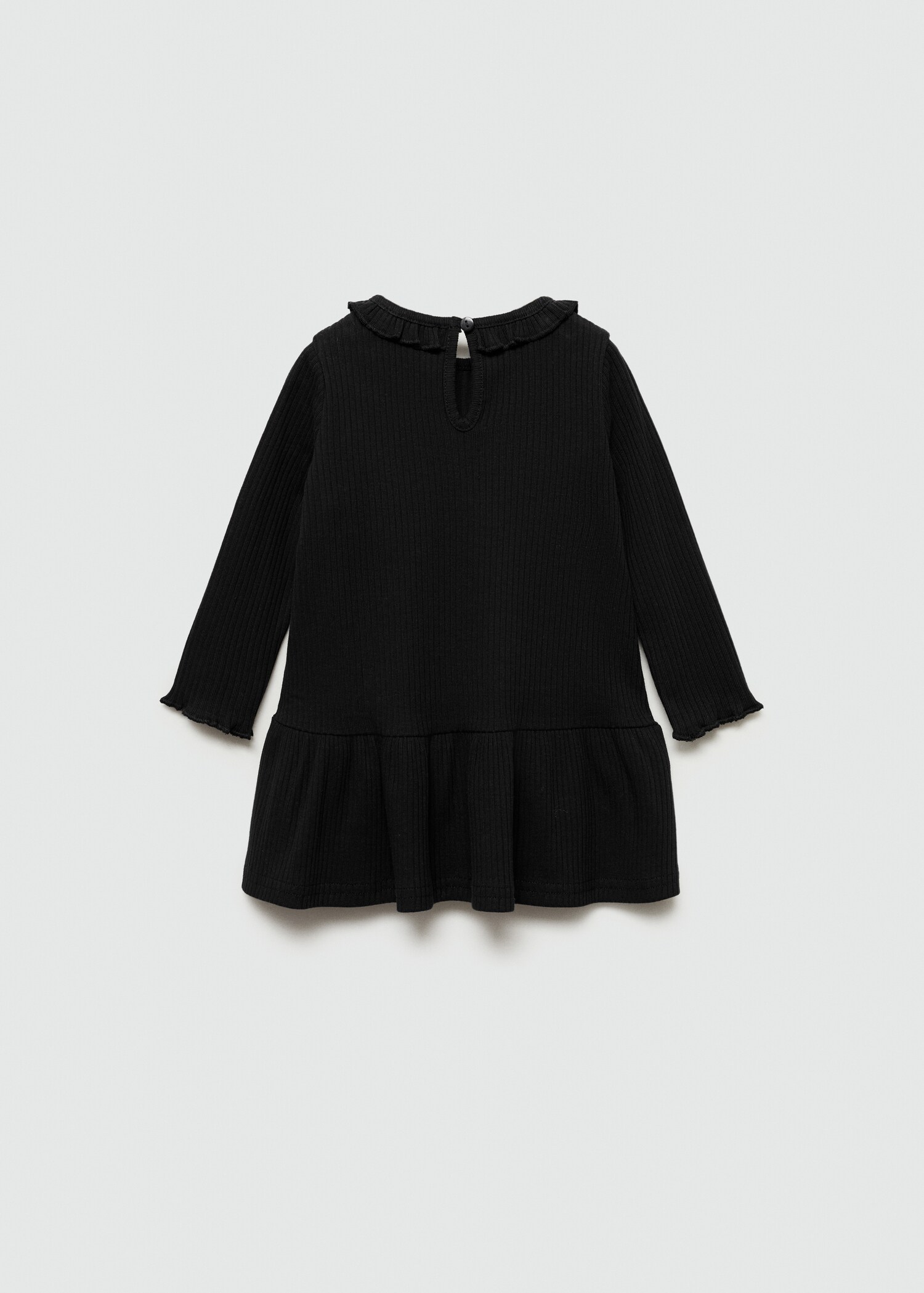 Ruffled ribbed dress - Reverse of the article