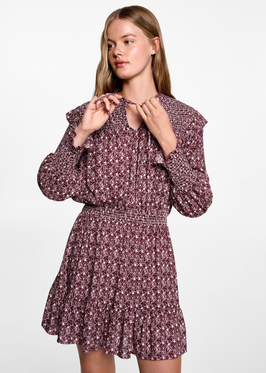 Mango burgundy dress 2025