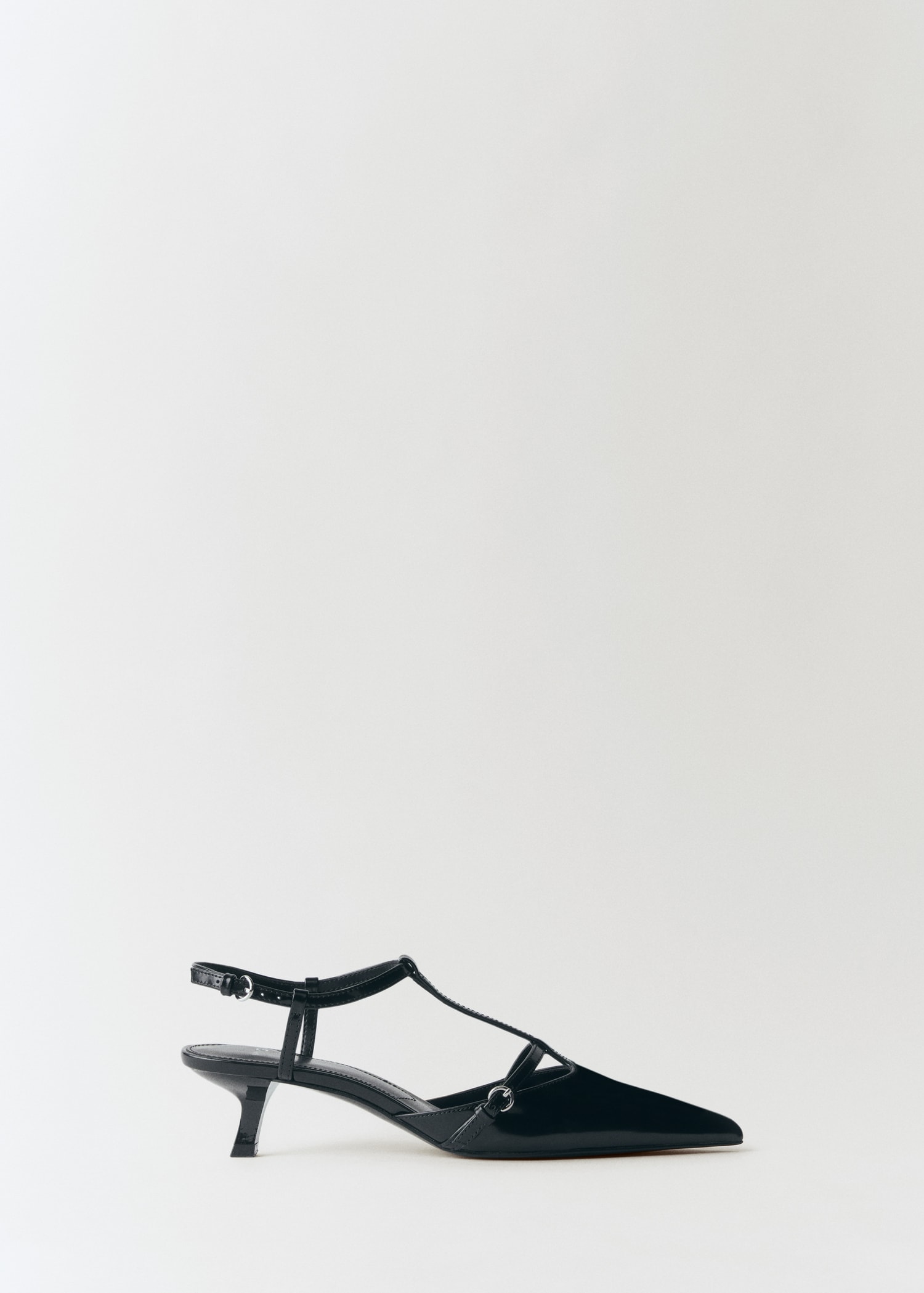Kitten heel leather shoe - Woman | MANGO USA