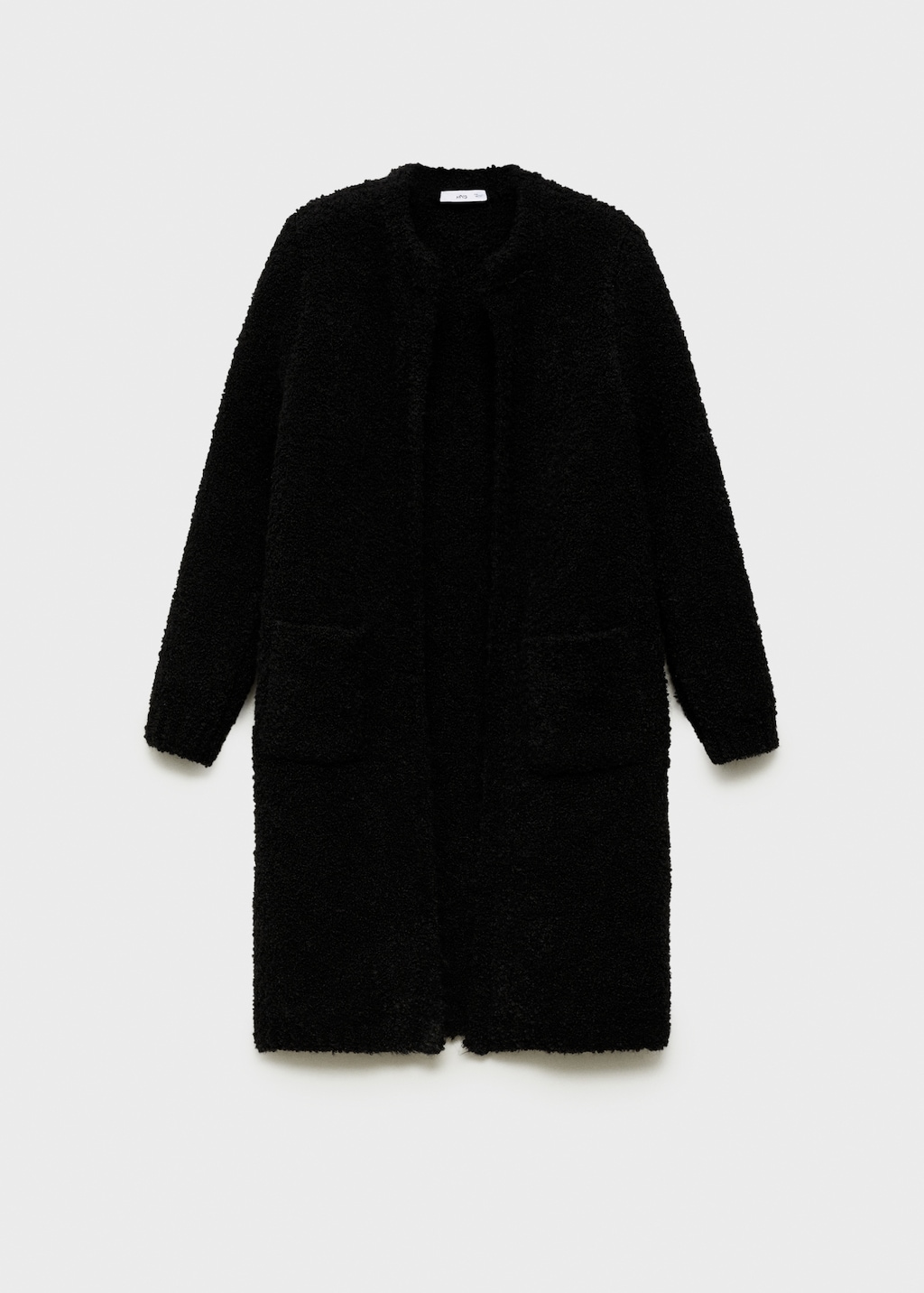 MANGO Boucle knitted coat Black S Woman