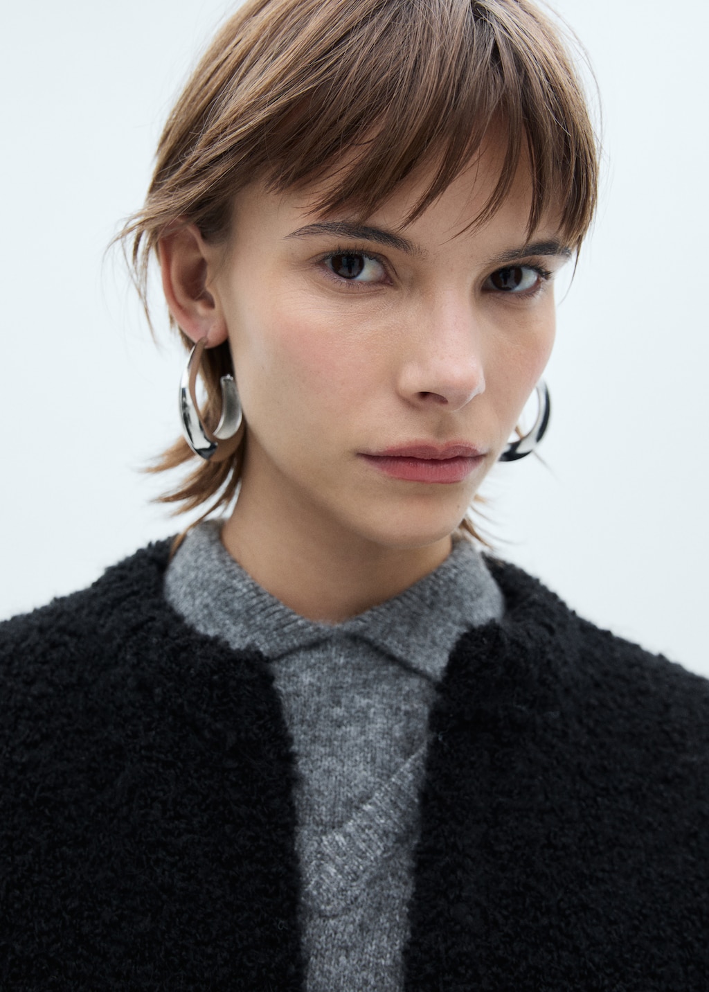 Boucle knit coat