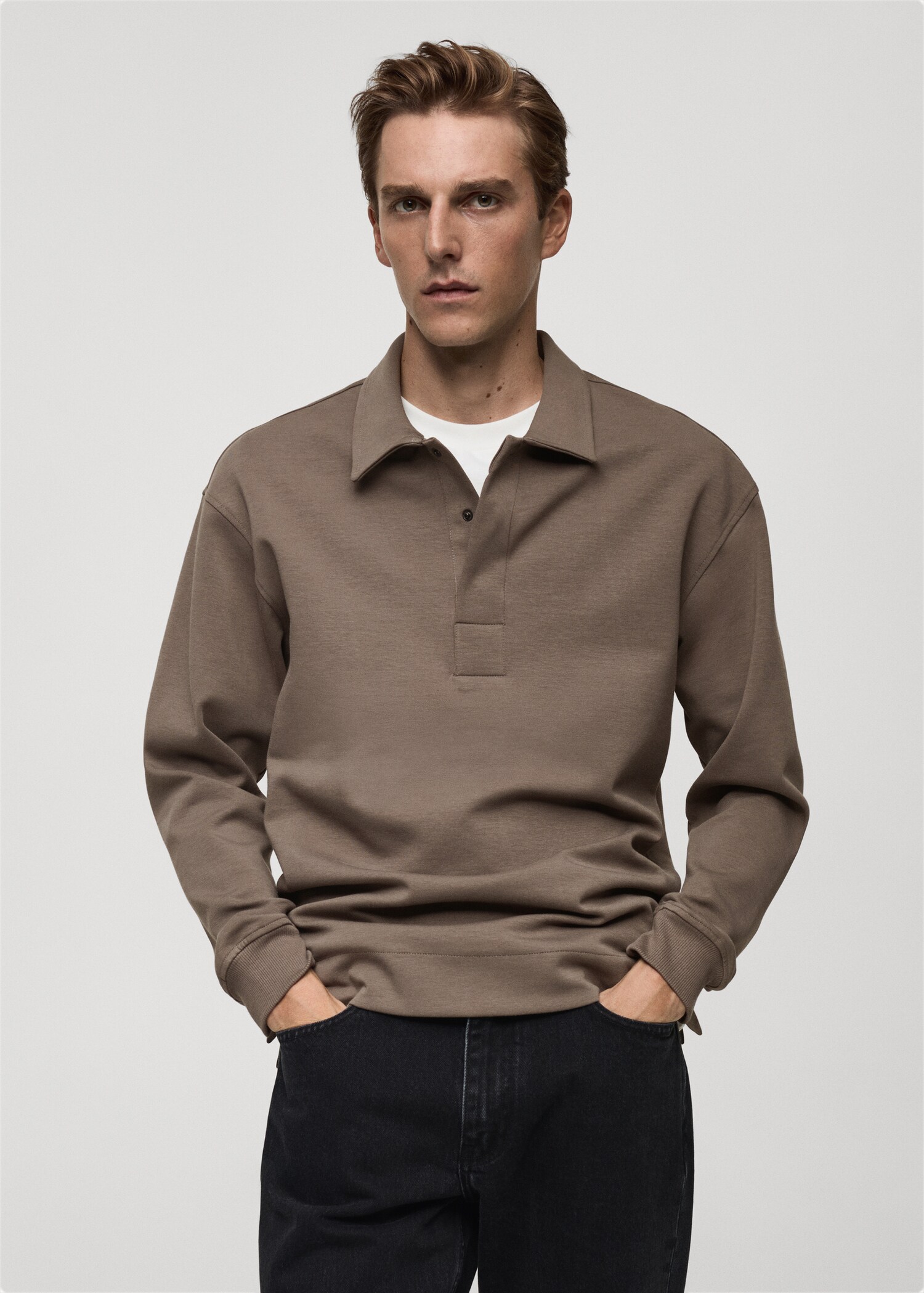 Relaxed Fit-Poloshirt aus Baumwolle - Mittlere Ansicht