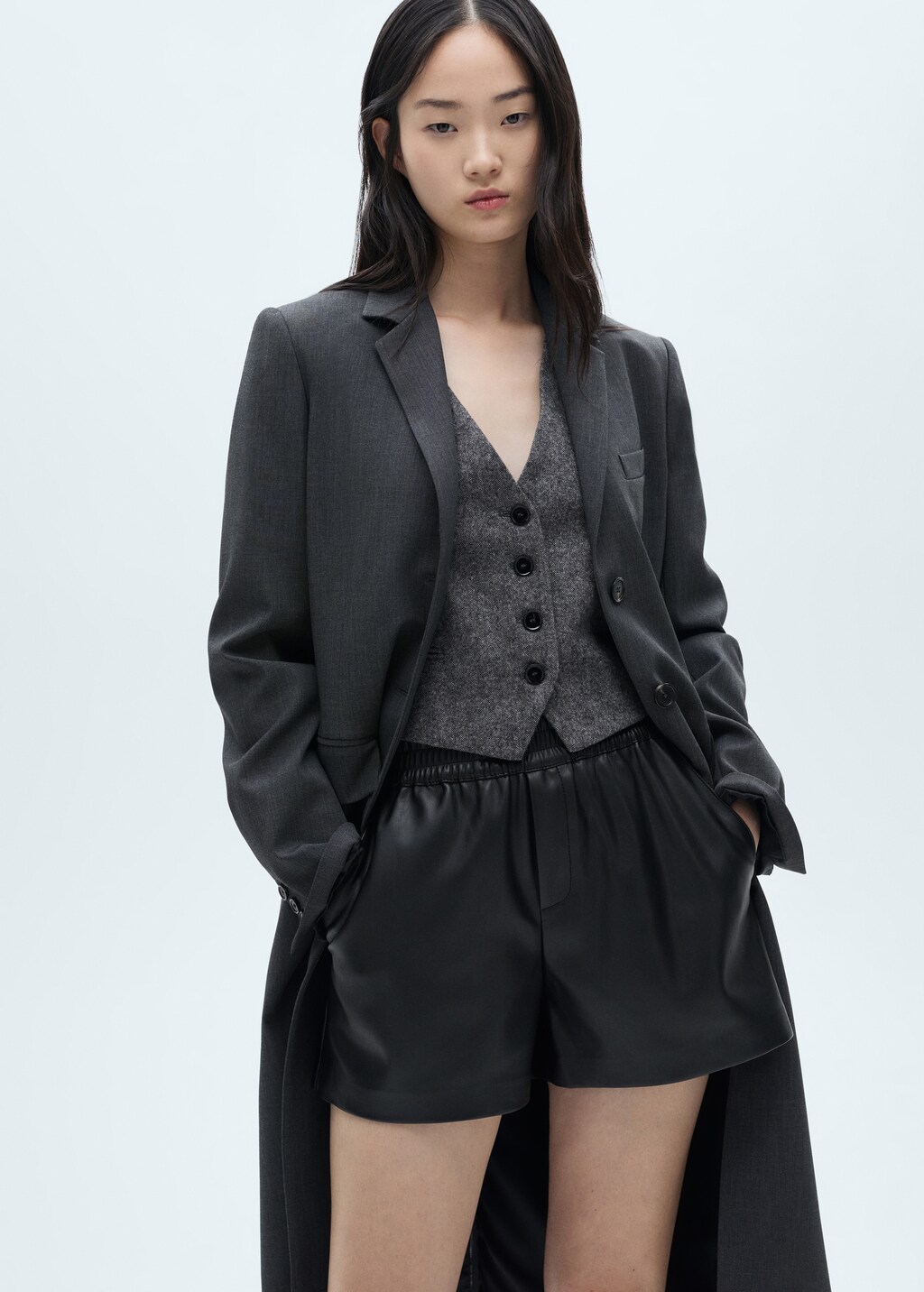 Mango short simili cuir hotsell