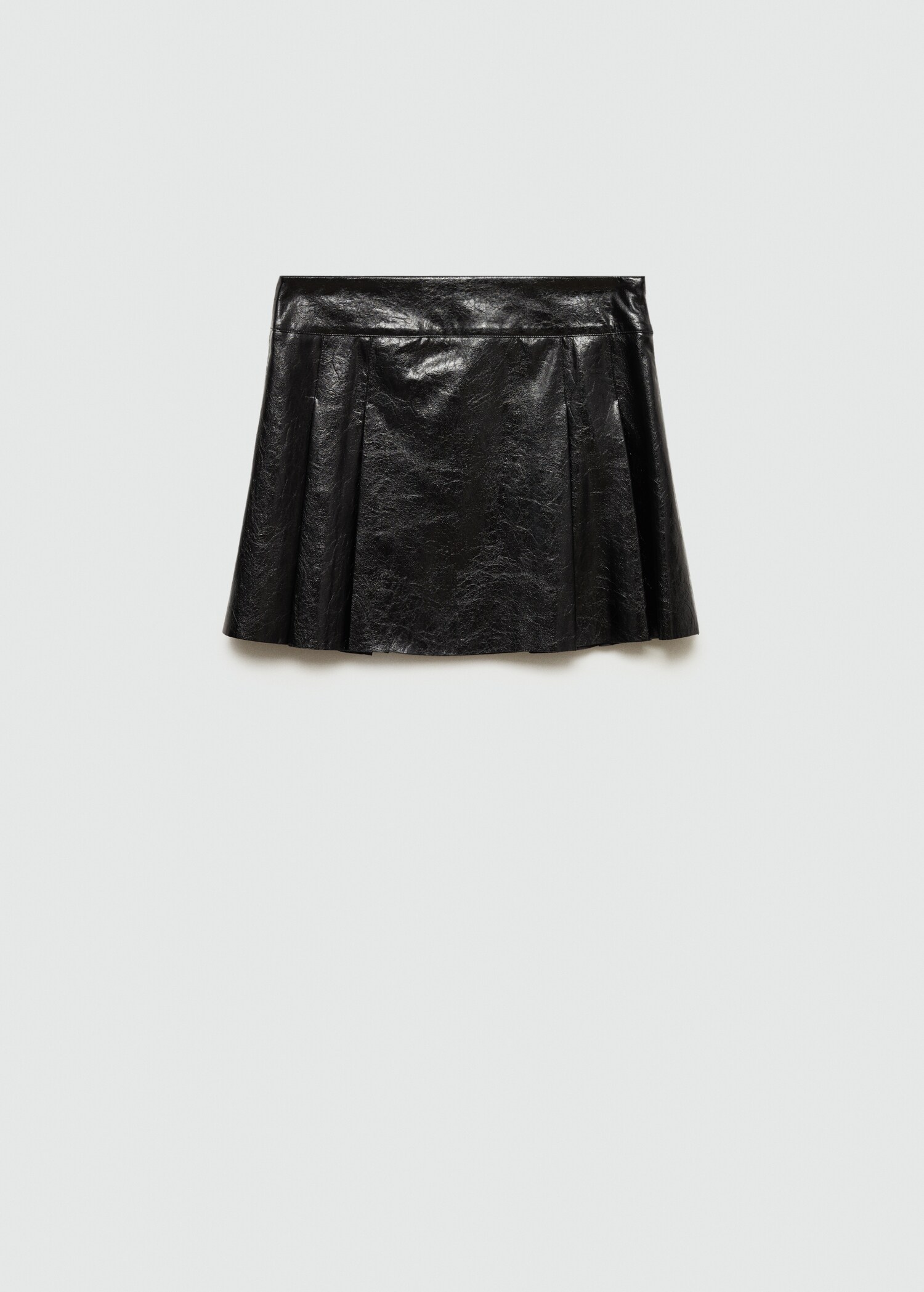 Leather-effect pleated mini-skirt - Article without model